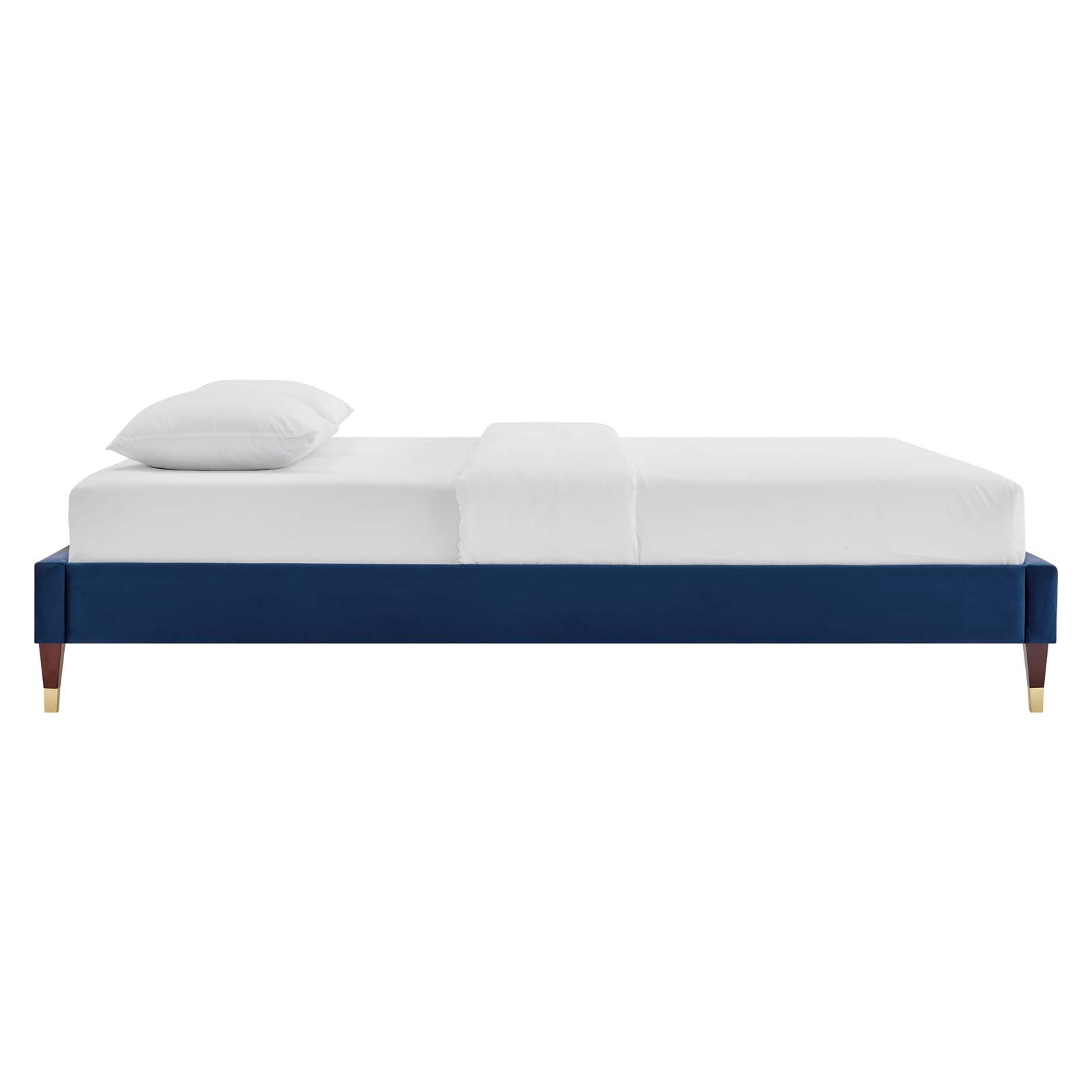 Modway Beds - Harlow Full Performance Velvet Platform Bed Frame Navy