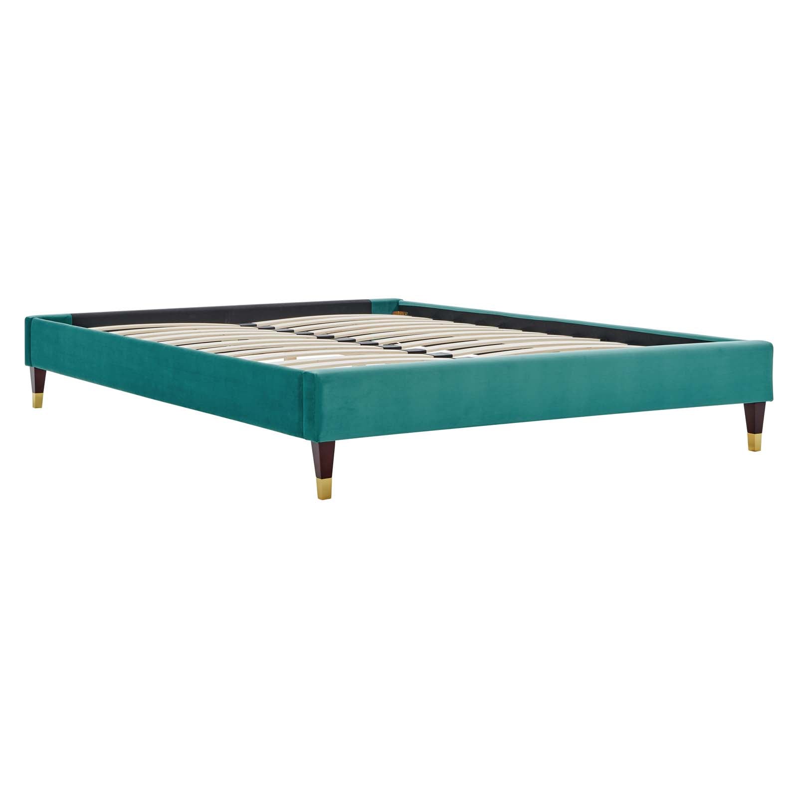 Modway Beds - Harlow Full Performance Velvet Platform Bed Frame Teal