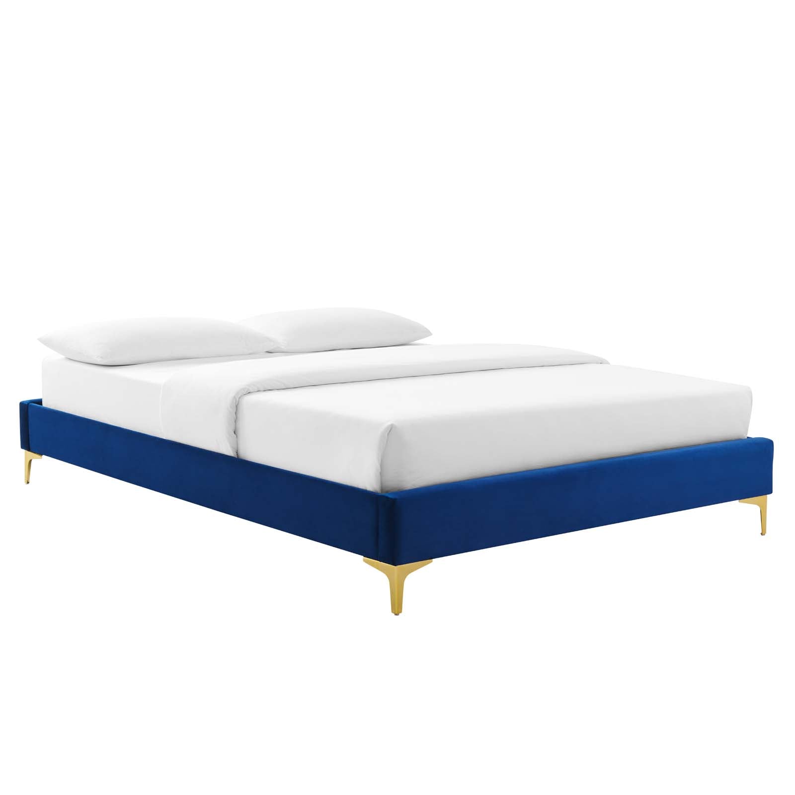 Modway Beds - Sutton-Queen-Performance-Velvet-Bed-Frame-Navy