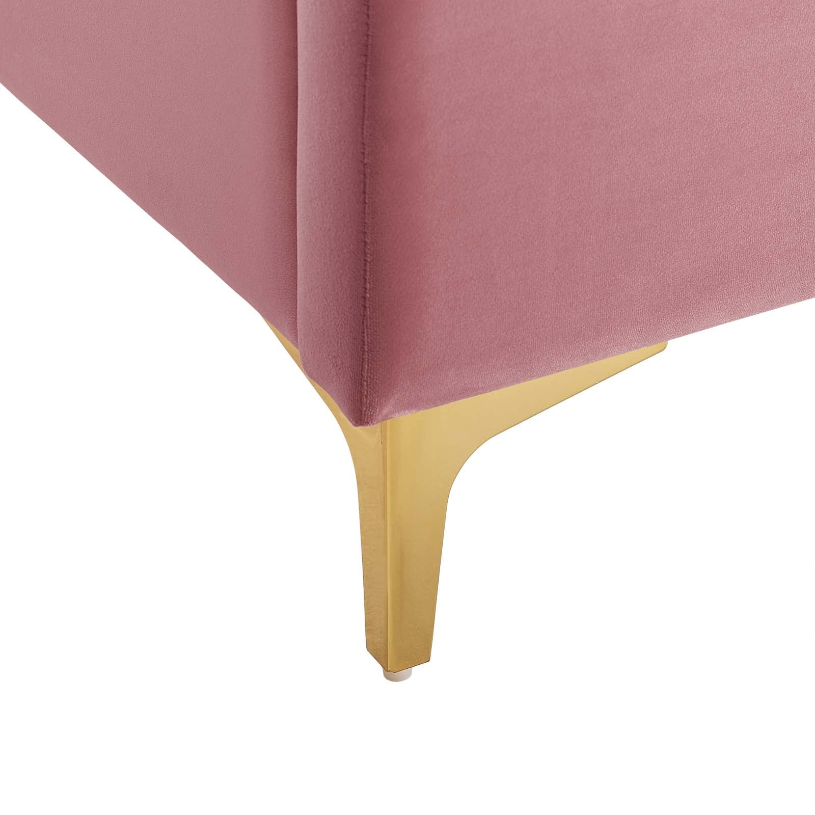 Modway Beds - Olivia Queen Performance Velvet Platform Bed Dusty Rose
