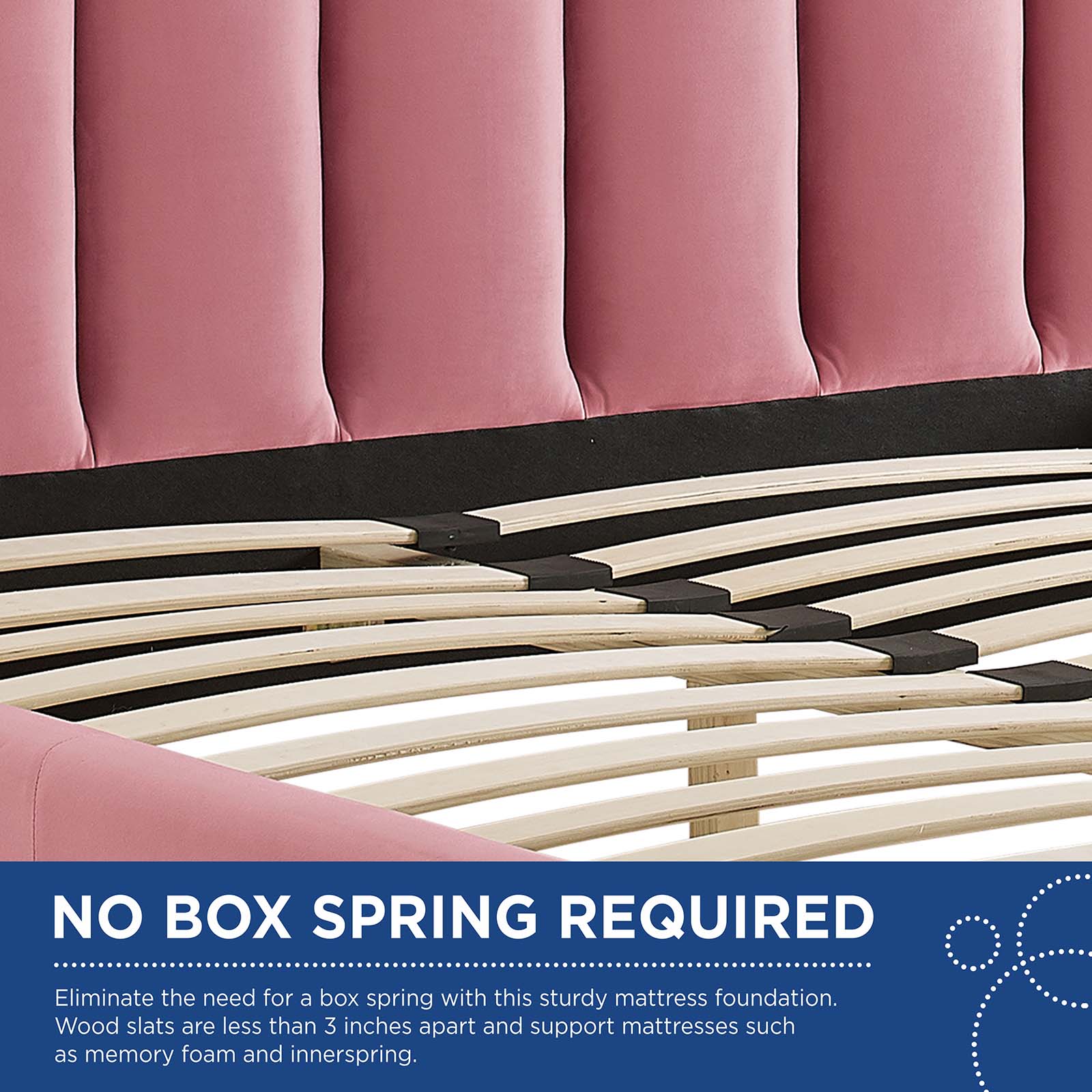 Modway Beds - Olivia Queen Performance Velvet Platform Bed Dusty Rose