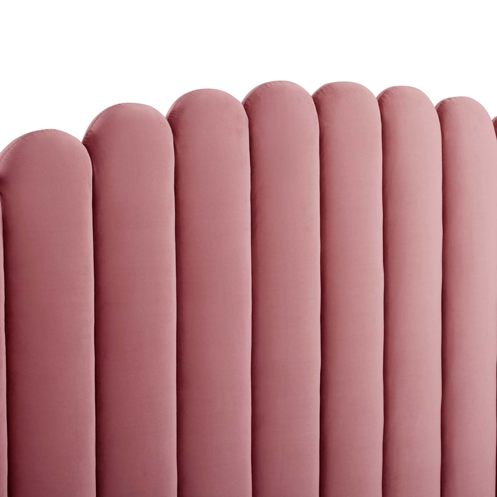 Modway Beds - Lana Queen Performance Velvet Wingback Platform Bed Dusty Rose