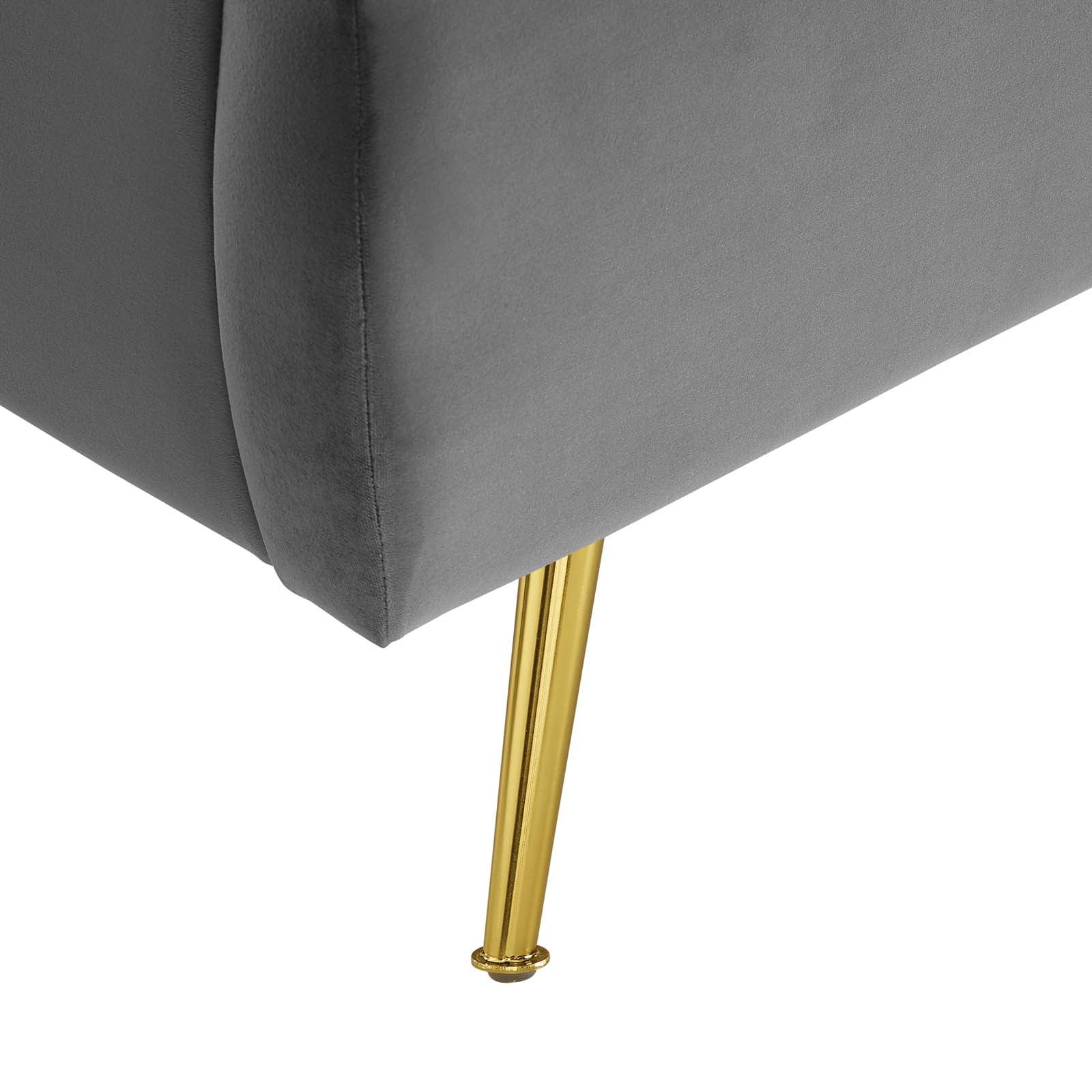 Modway Beds - Lana Queen Performance Velvet Wingback Platform Bed Gray