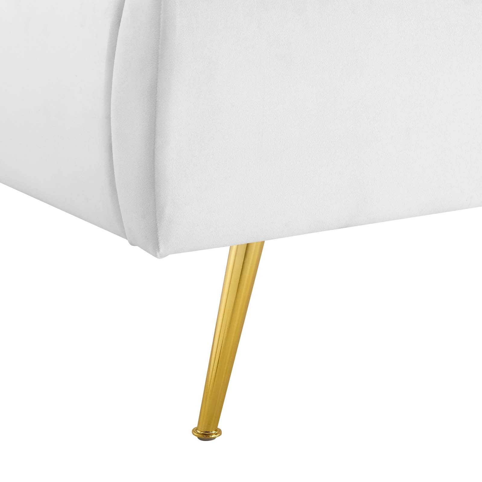 Modway Beds - Lana Queen Performance Velvet Wingback Platform Bed White