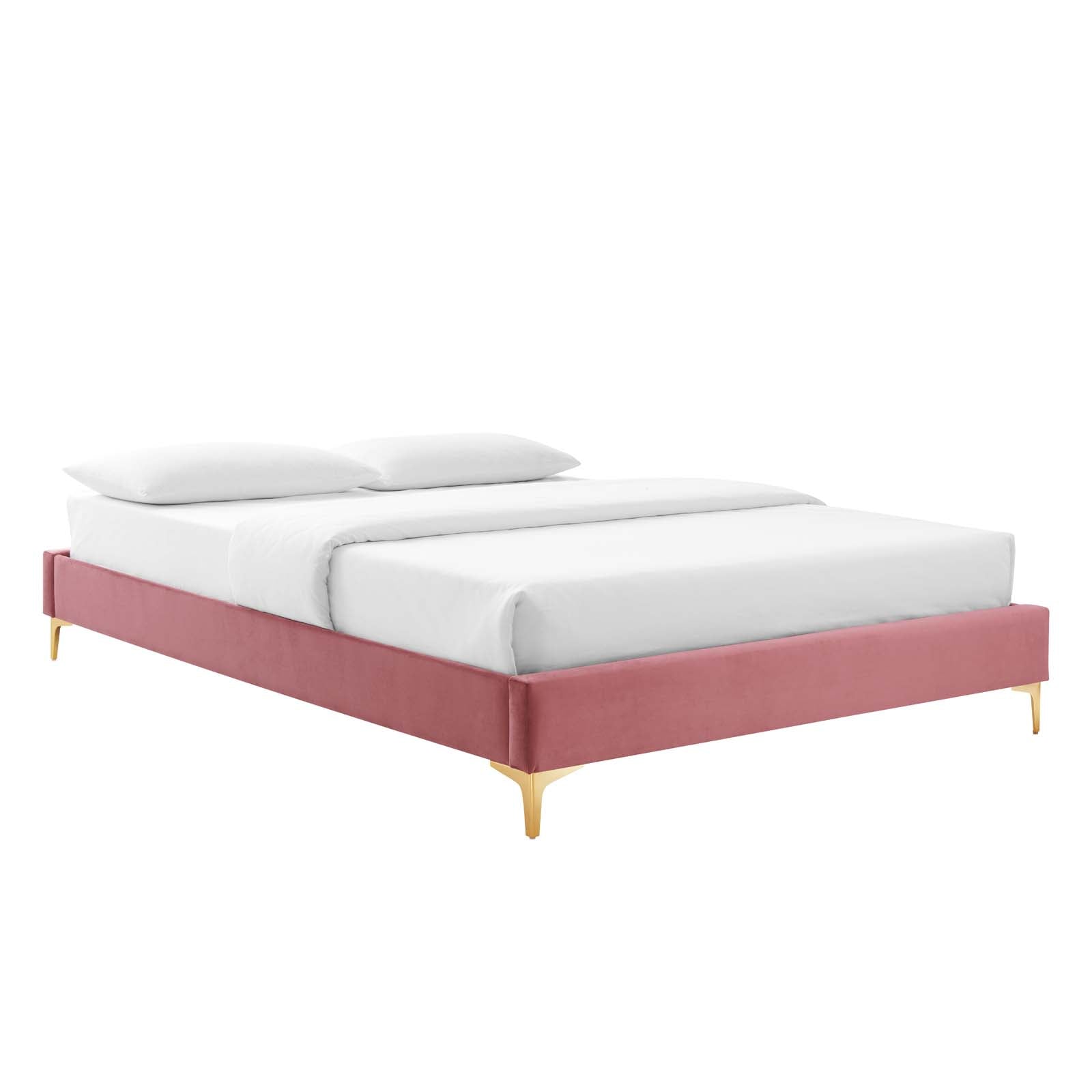 Modway Beds - Sutton-Full-Performance-Velvet-Bed-Frame-Dusty-Rose