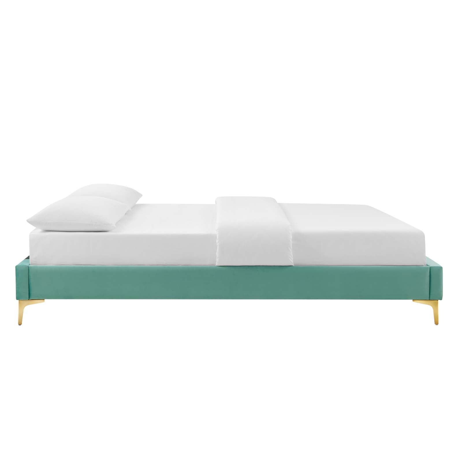Modway Beds - Sutton King Performance Velvet Bed Frame Mint