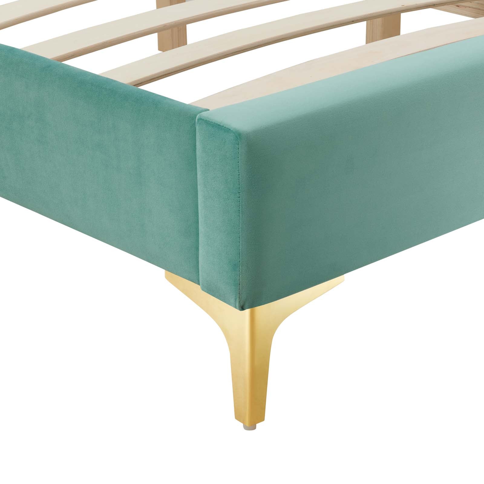 Modway Beds - Sutton King Performance Velvet Bed Frame Mint