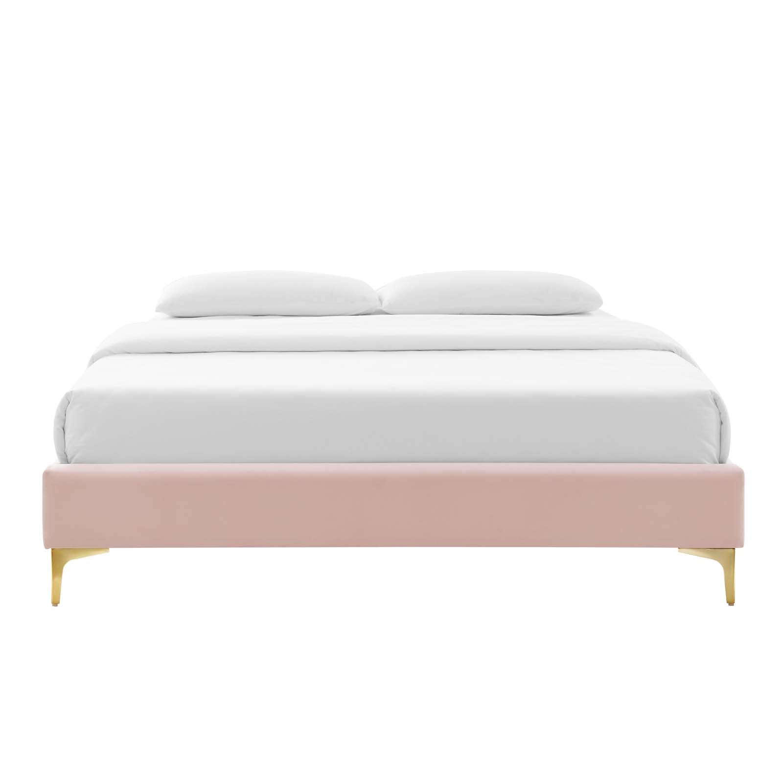 Modway Beds - Sutton King Performance Velvet Bed Frame Pink