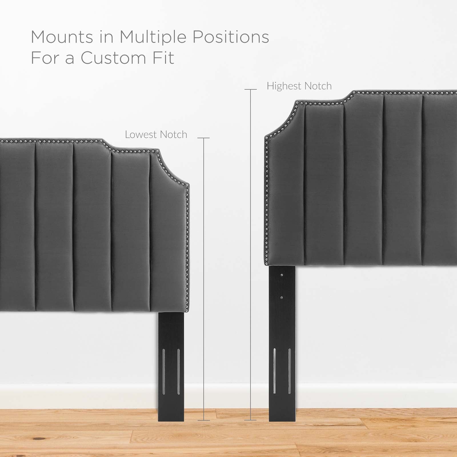 Modway Headboards - Rosalind Performance Velvet Twin Headboard Charcoal