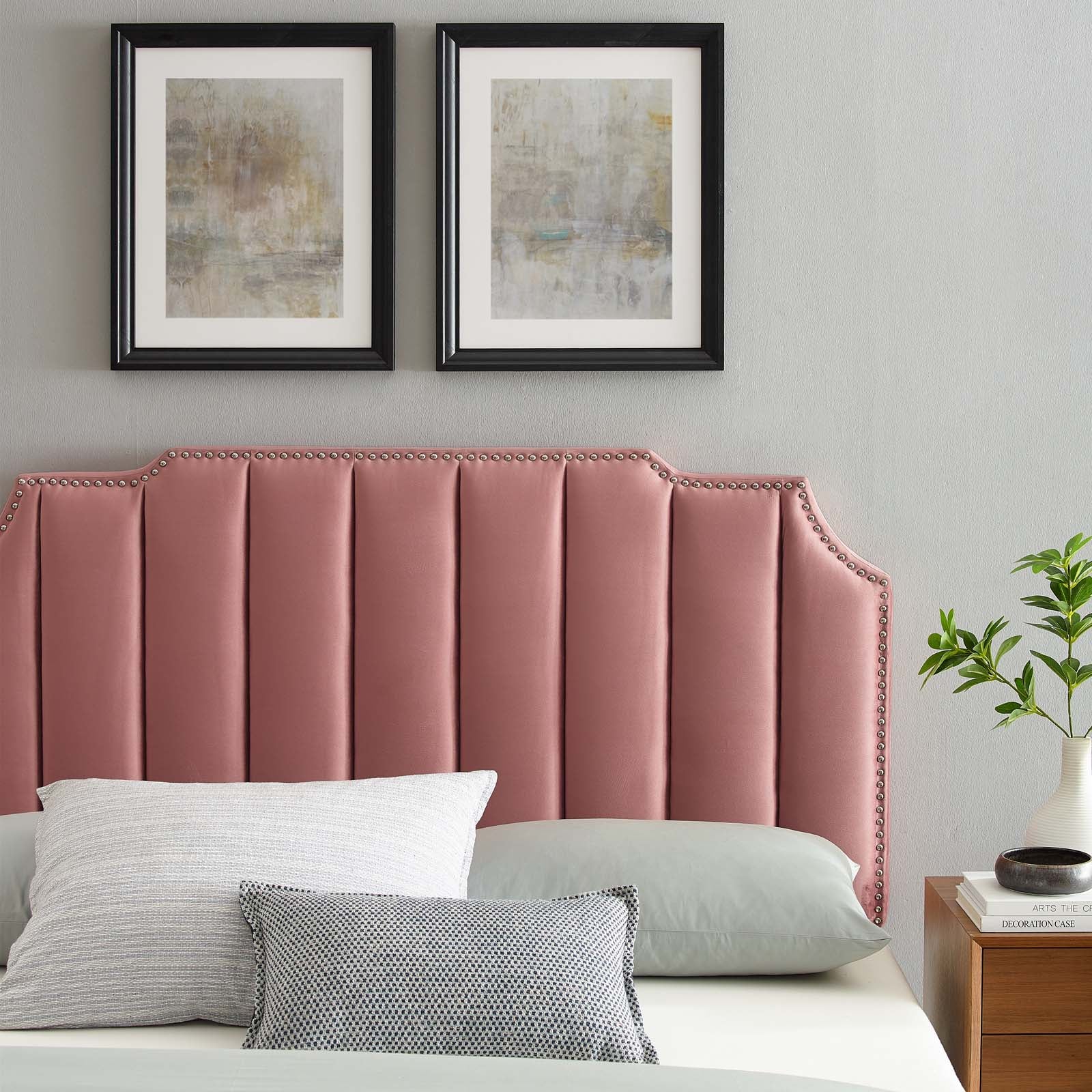 Modway Headboards - Rosalind Performance Velvet King/California King Headboard Dusty Rose