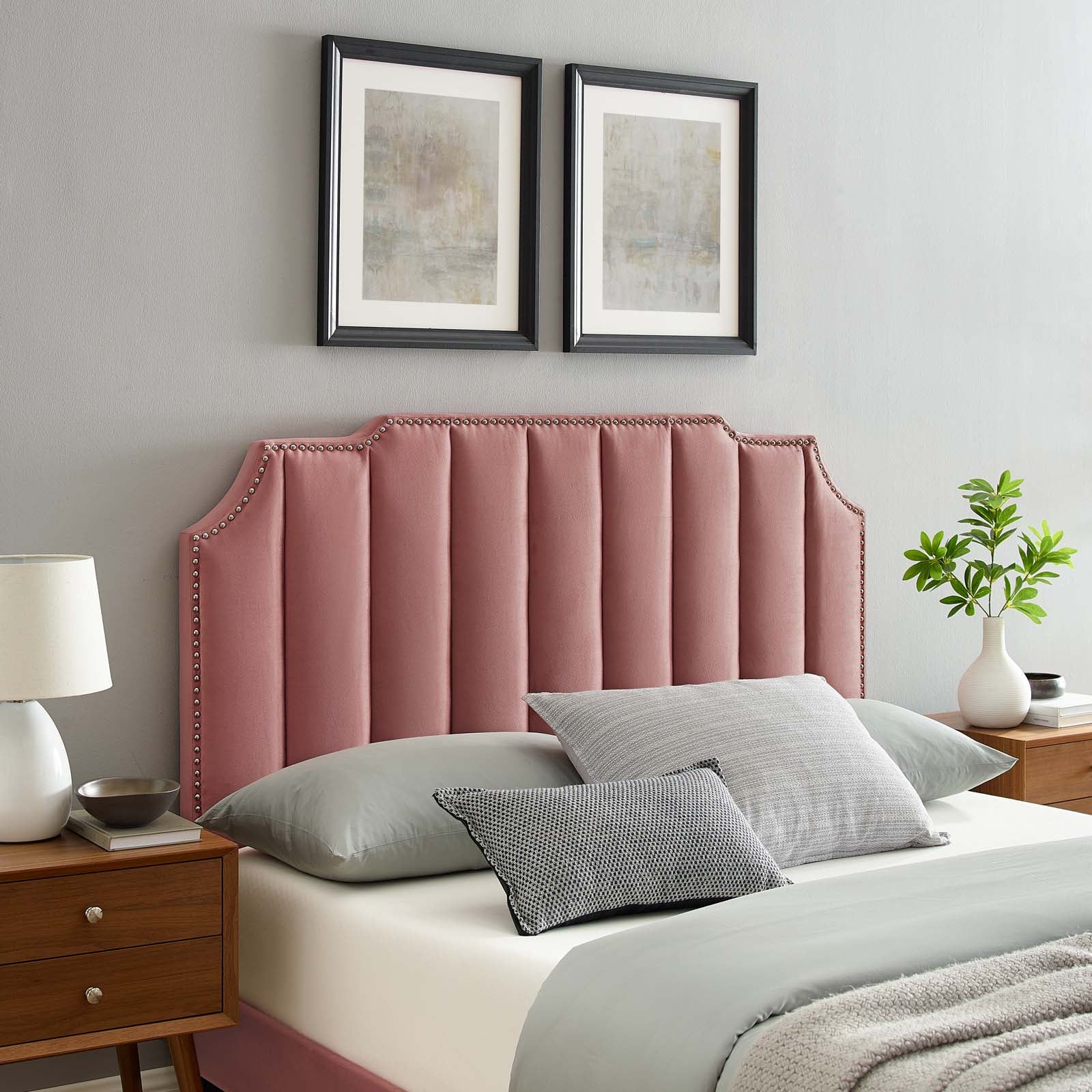 Modway Headboards - Rosalind Performance Velvet King/California King Headboard Dusty Rose