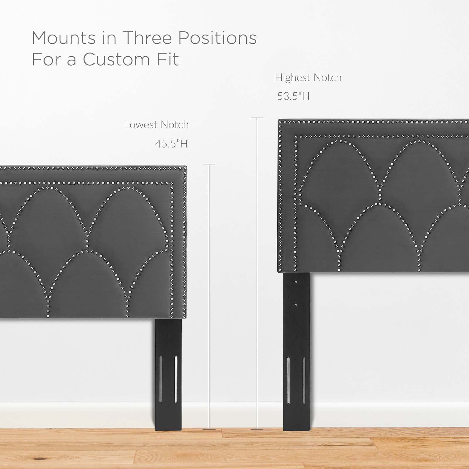 Modway Headboards - Greta Performance Velvet Twin Headboard Charcoal