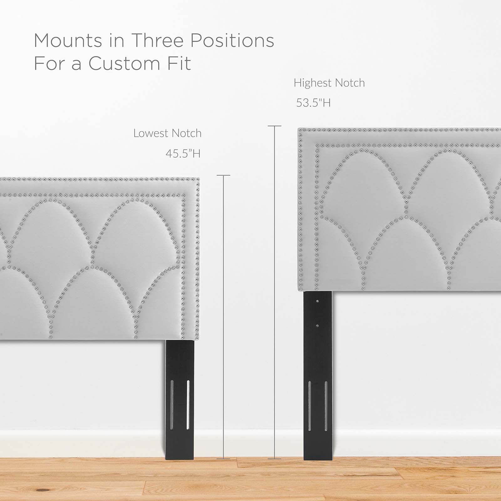 Modway Headboards - Greta Performance Velvet Twin Headboard Light Gray