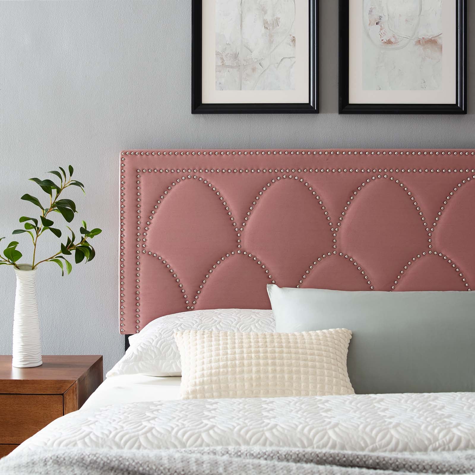 Modway Headboards - Greta Performance Velvet King/California King Headboard Dusty Rose