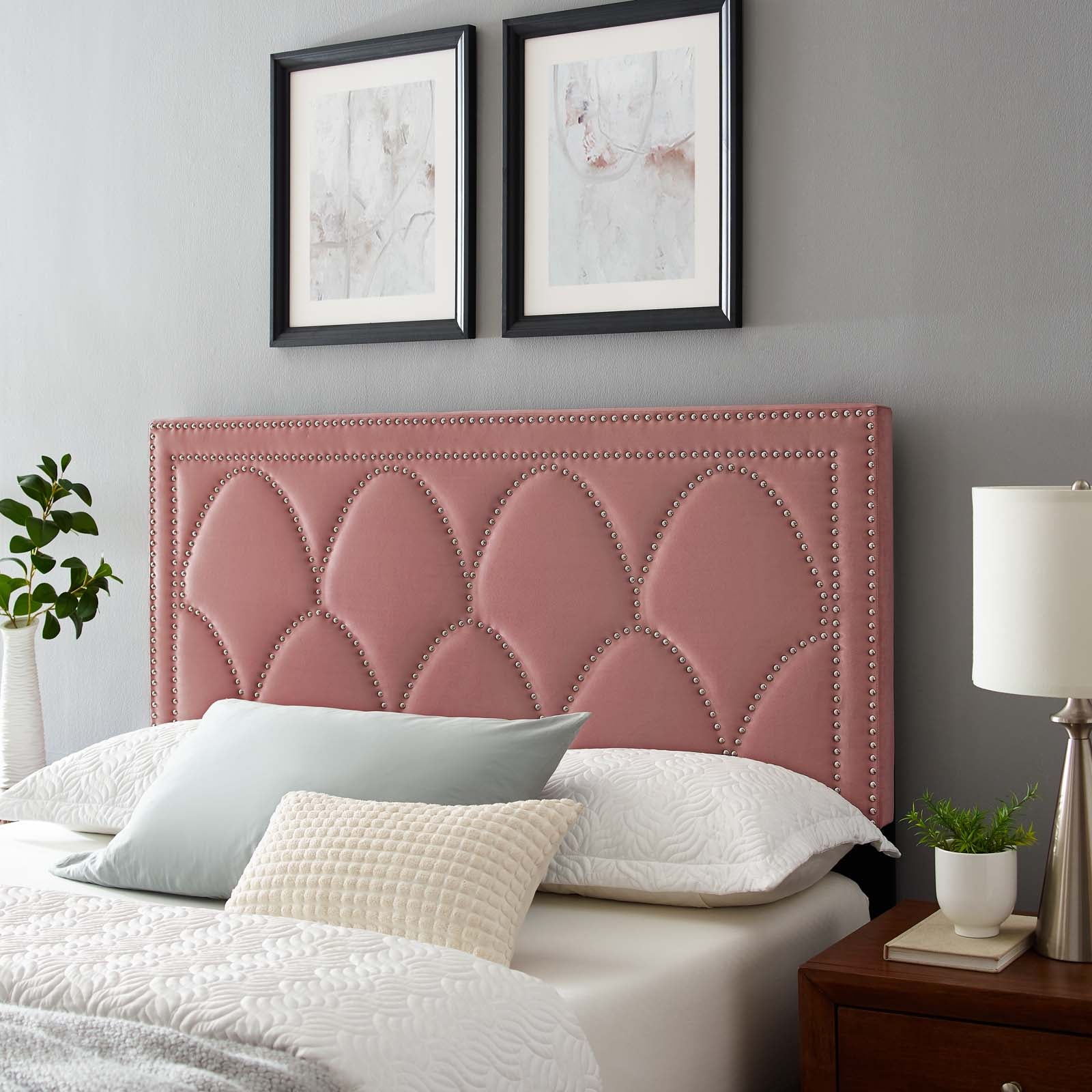 Modway Headboards - Greta Performance Velvet King/California King Headboard Dusty Rose