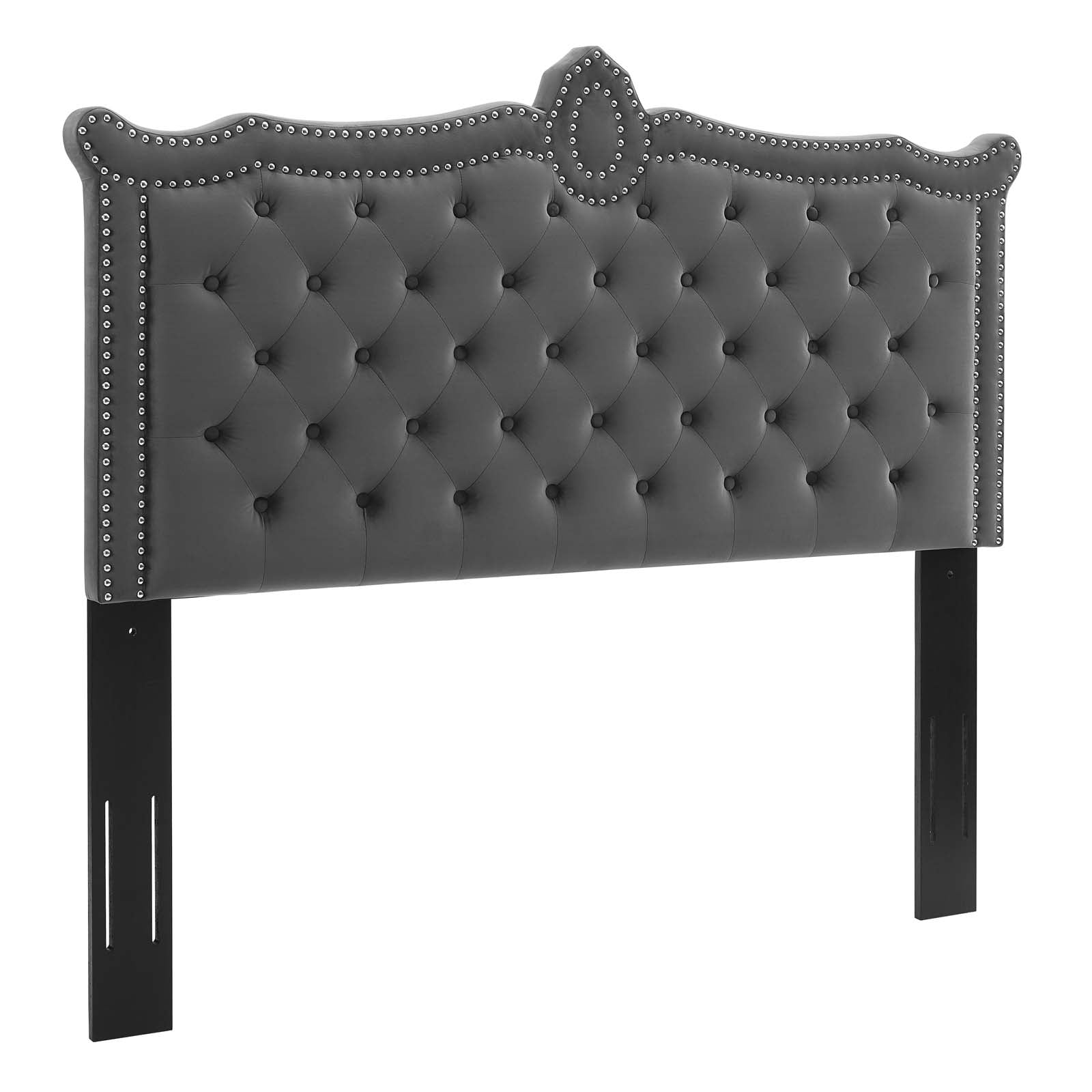 Modway Headboards - Louisa Tufted Performance Velvet Full/Queen Headboard Charcoal