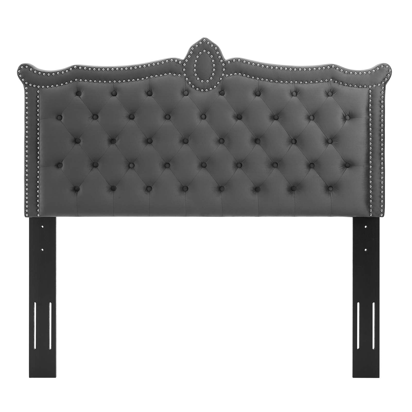Modway Headboards - Louisa Tufted Performance Velvet Full/Queen Headboard Charcoal