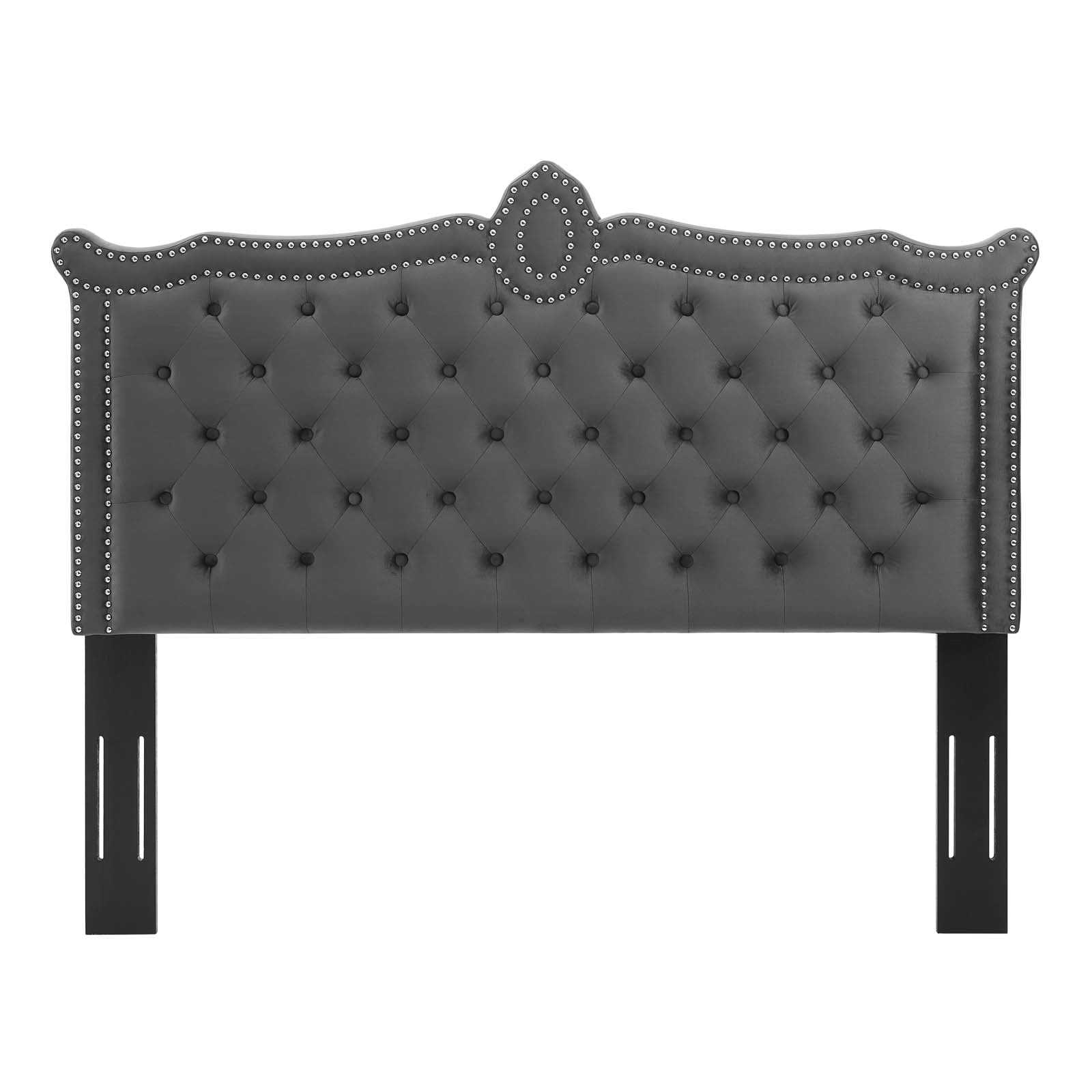 Modway Headboards - Louisa Tufted Performance Velvet Full/Queen Headboard Charcoal