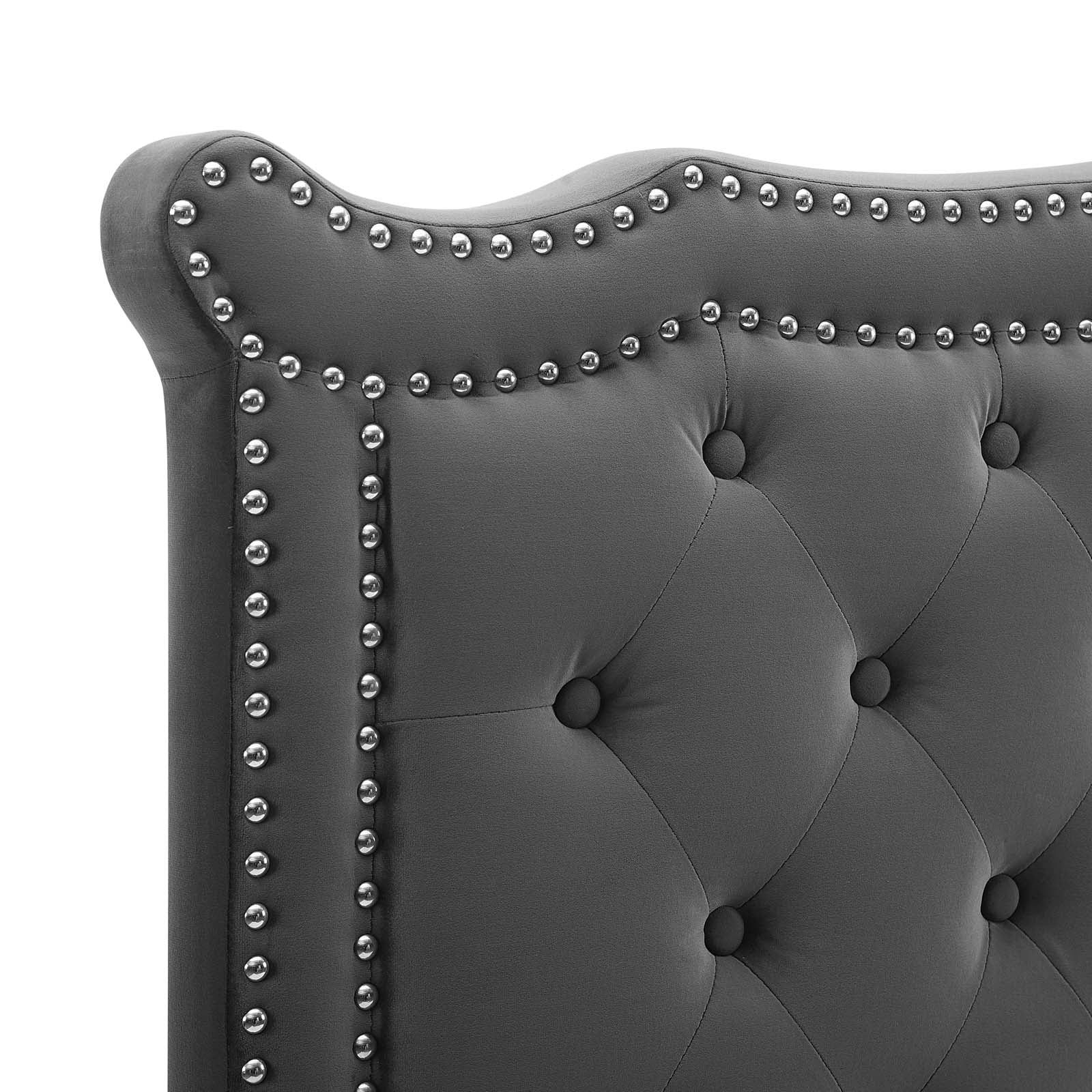 Modway Headboards - Louisa Tufted Performance Velvet Full/Queen Headboard Charcoal