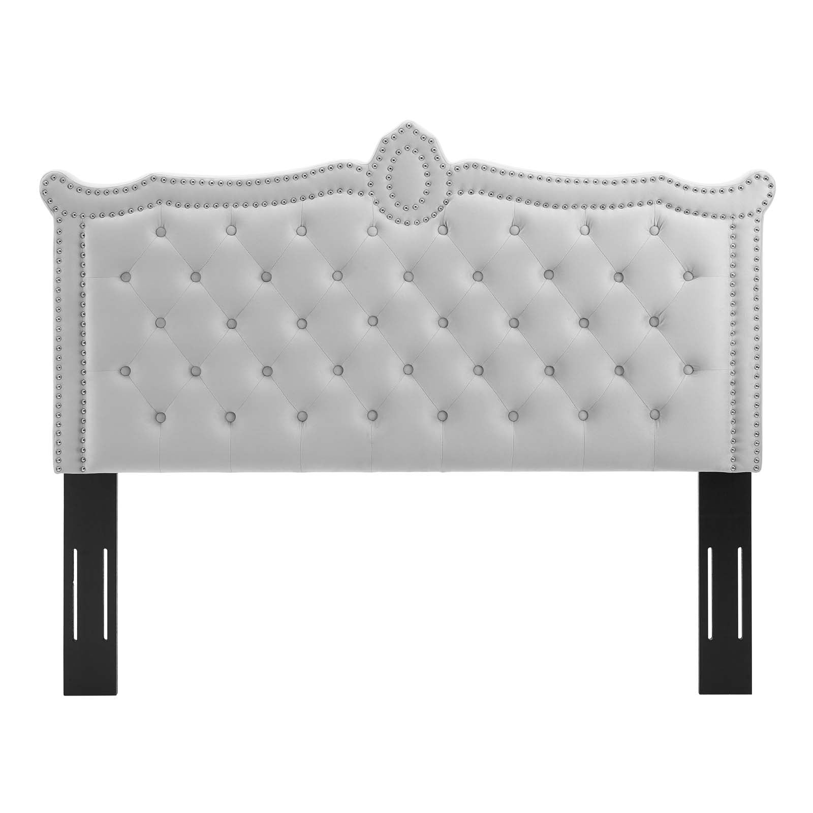 Modway Headboards - Louisa Tufted Performance Velvet Full/Queen Headboard Light Gray