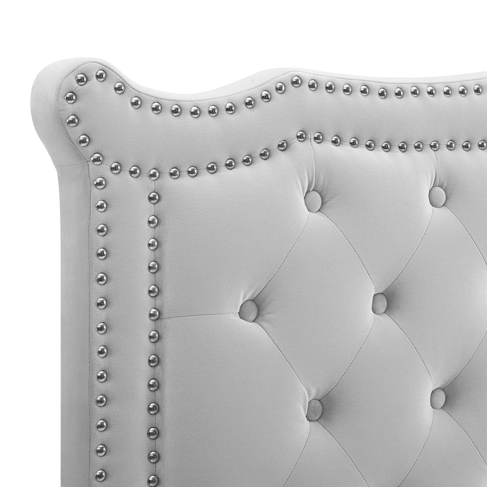 Modway Headboards - Louisa Tufted Performance Velvet Full/Queen Headboard Light Gray