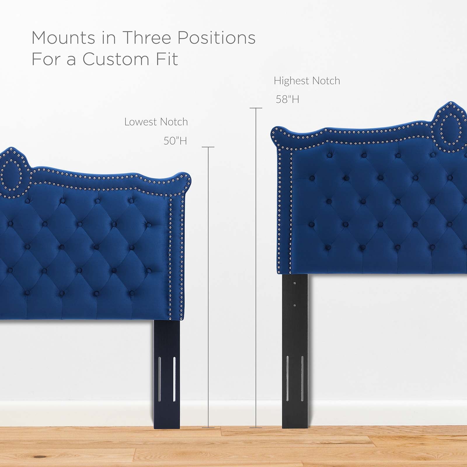 Modway Headboards - Louisa Tufted Performance Velvet Full/Queen Headboard Navy