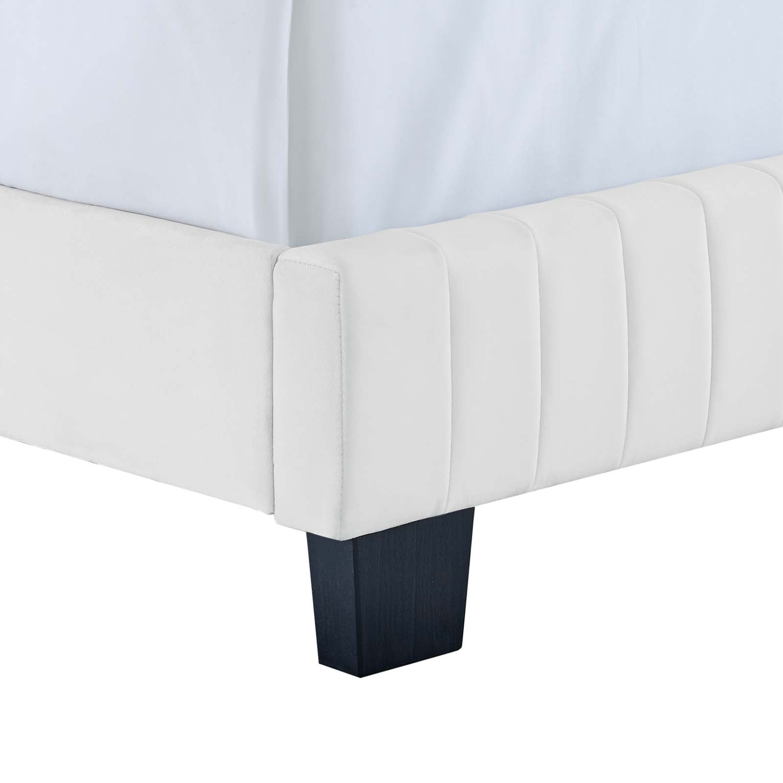 Modway Beds - Celine Channel Tufted Performance Velvet Queen Bed White