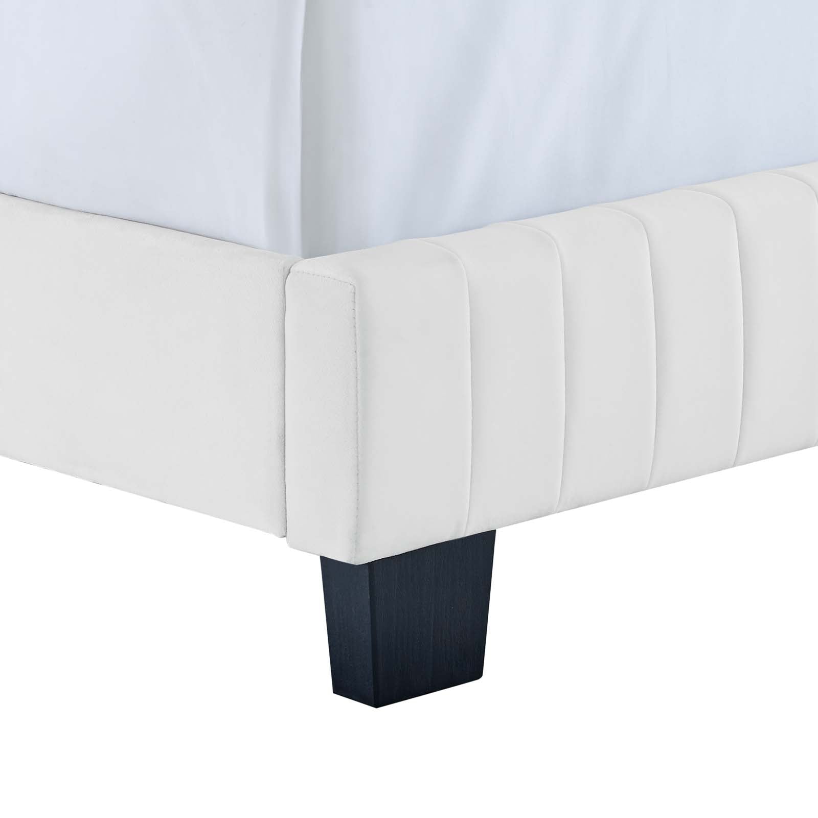 Modway Beds - Celine Channel Tufted Performance Velvet Twin Bed White