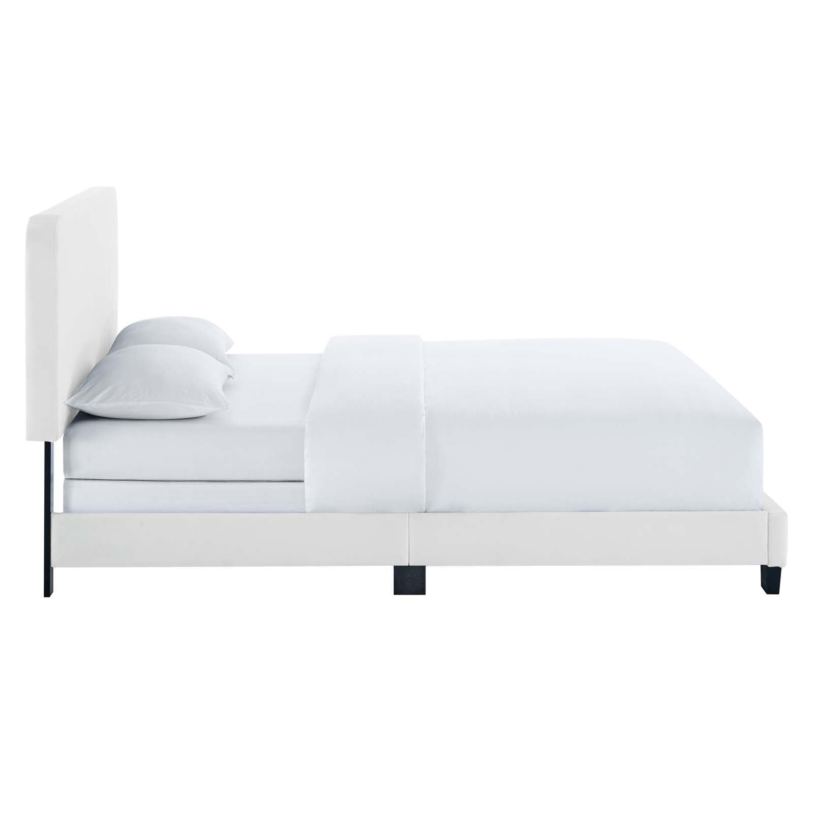 Modway Beds - Celine Channel Tufted Performance Velvet Twin Bed White