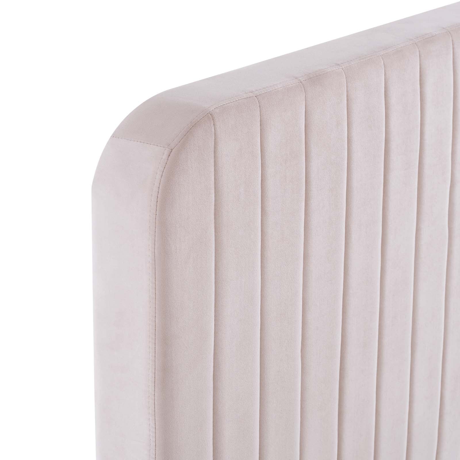 Modway Beds - Celine Channel Tufted Performance Velvet King Platform Bed Pink