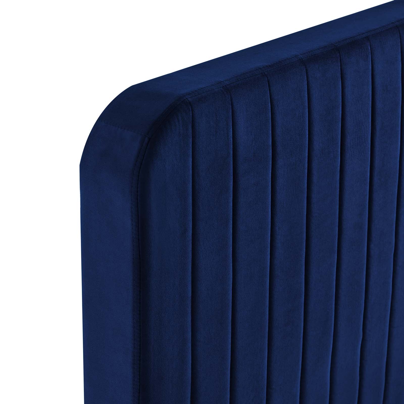 Modway Beds - Celine Channel Tufted Performance Velvet Full Platform Bed Navy