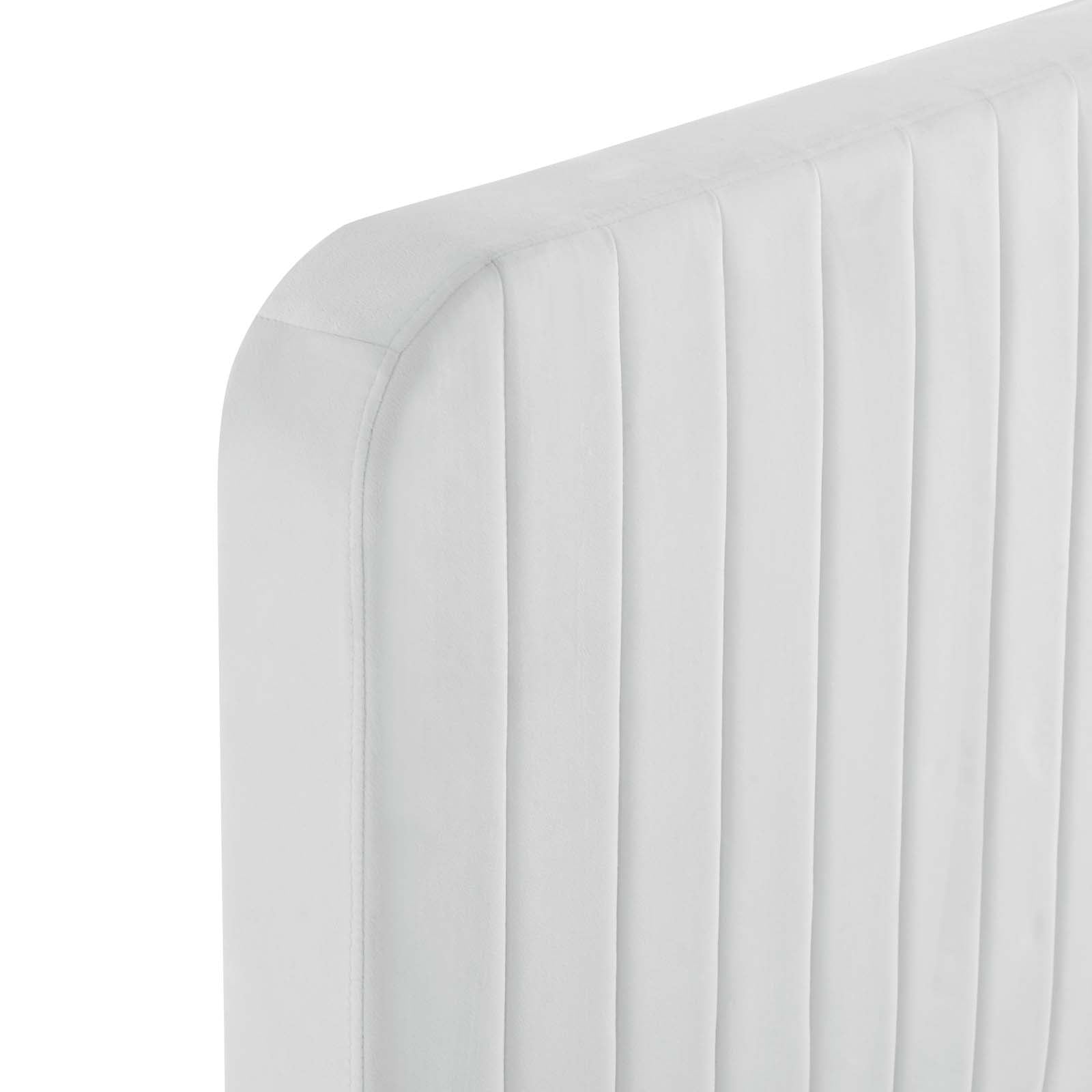 Modway Beds - Celine Channel Tufted Performance Velvet Twin Platform Bed White