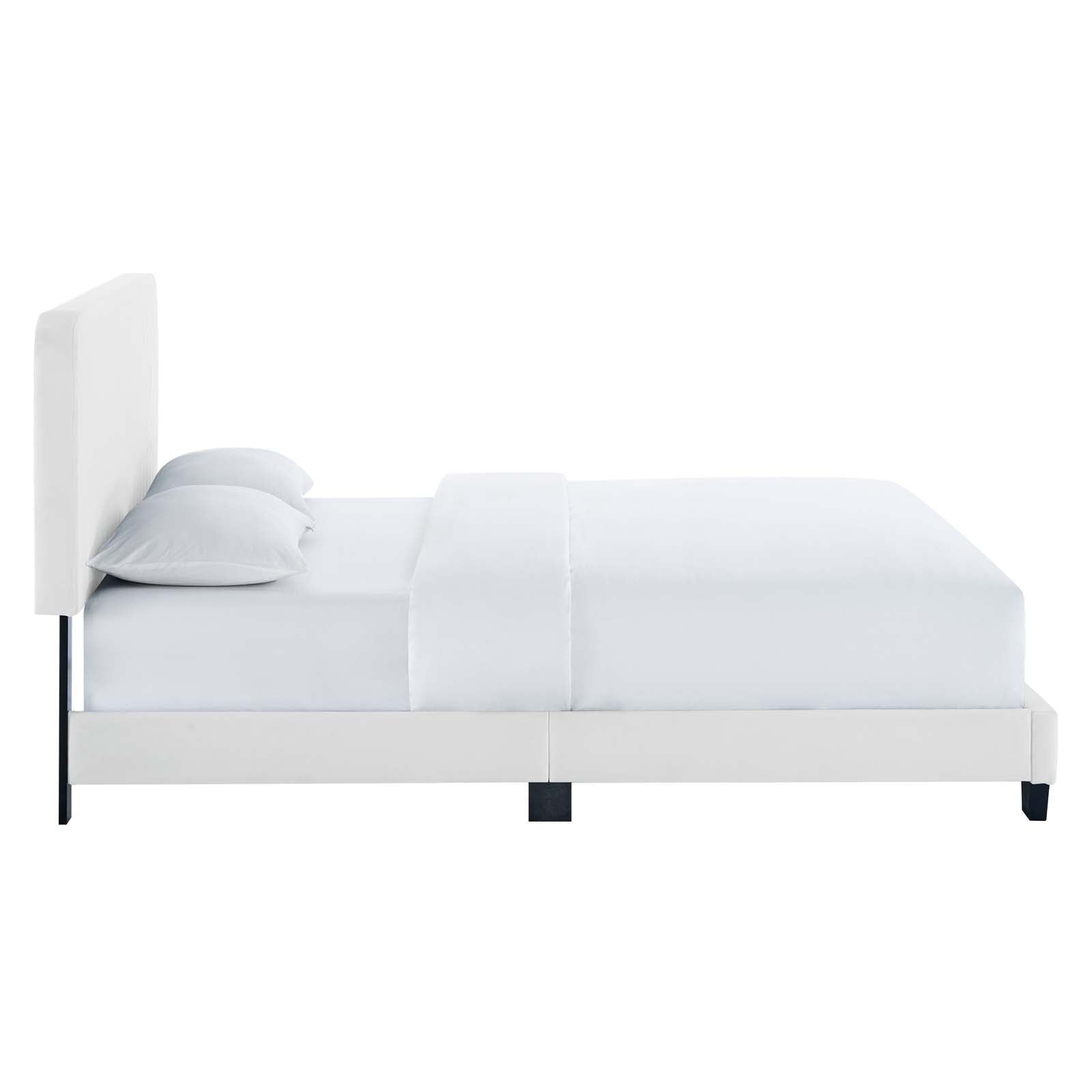 Modway Beds - Celine Channel Tufted Performance Velvet Twin Platform Bed White