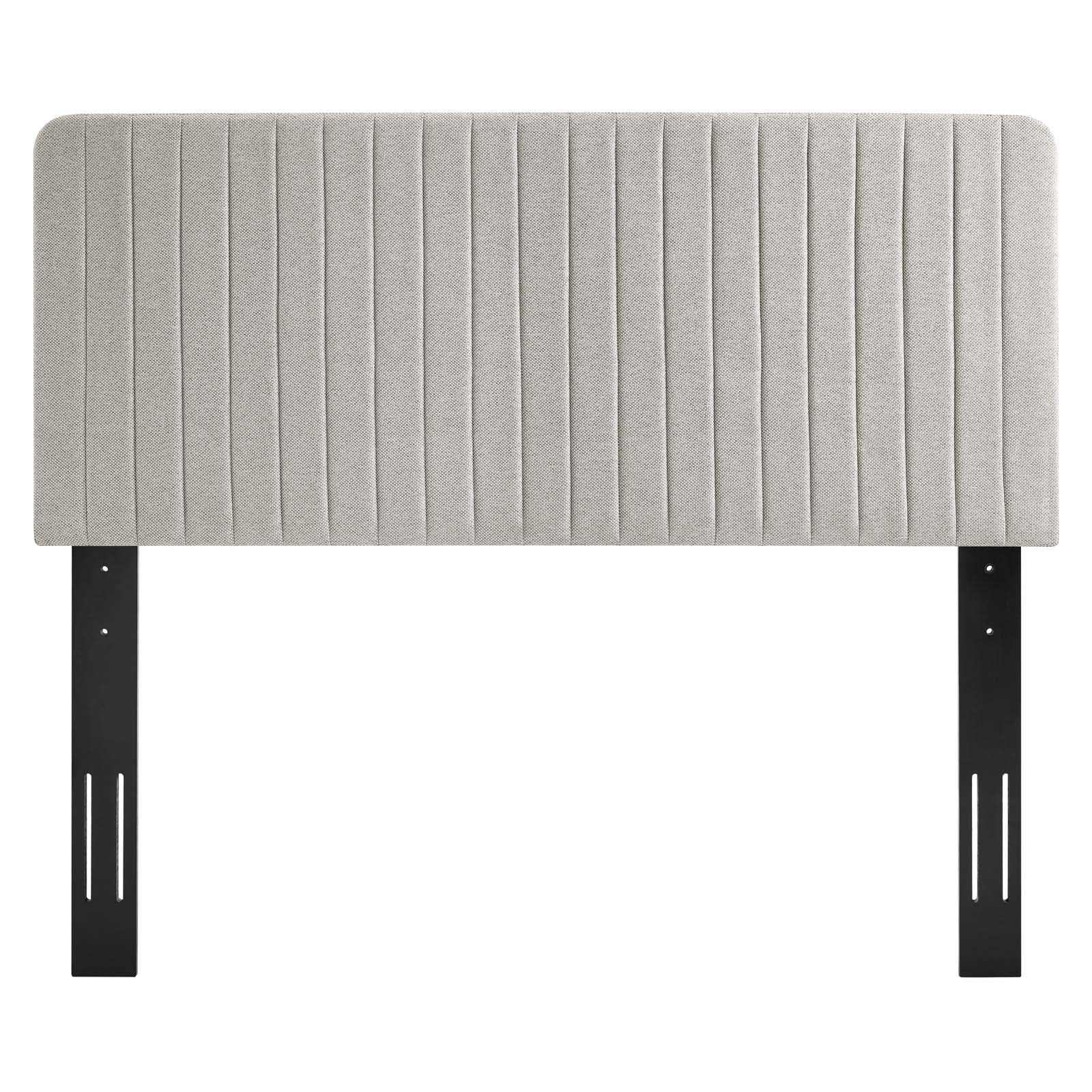 Modway Headboards - Milenna Channel Tufted Upholstered Fabric Twin Headboard Oatmeal