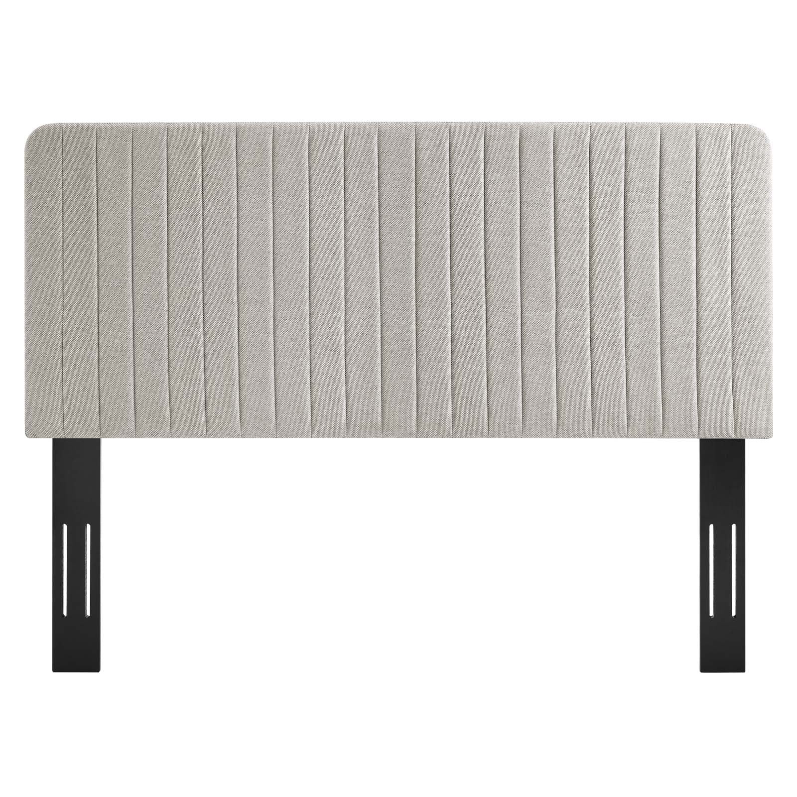 Modway Headboards - Milenna Channel Tufted Upholstered Fabric Twin Headboard Oatmeal