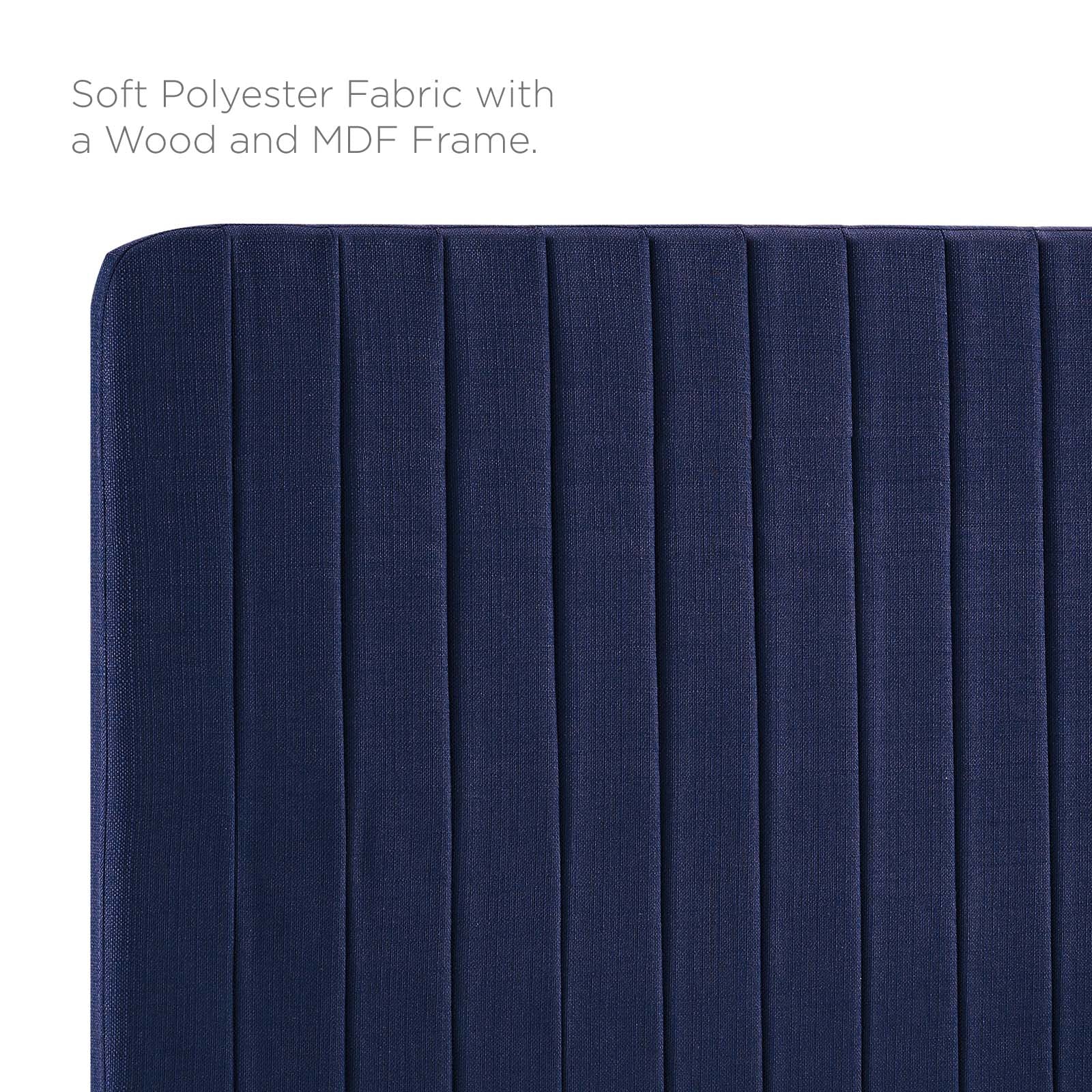 Modway Headboards - Milenna Channel Tufted Upholstered Fabric Twin Headboard Royal Blue