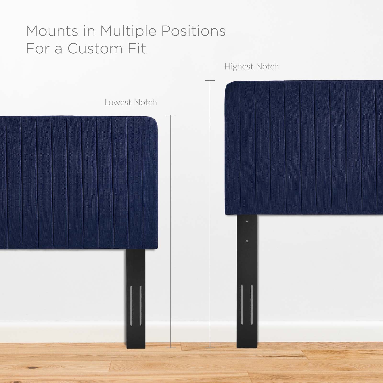 Modway Headboards - Milenna Channel Tufted Upholstered Fabric Twin Headboard Royal Blue