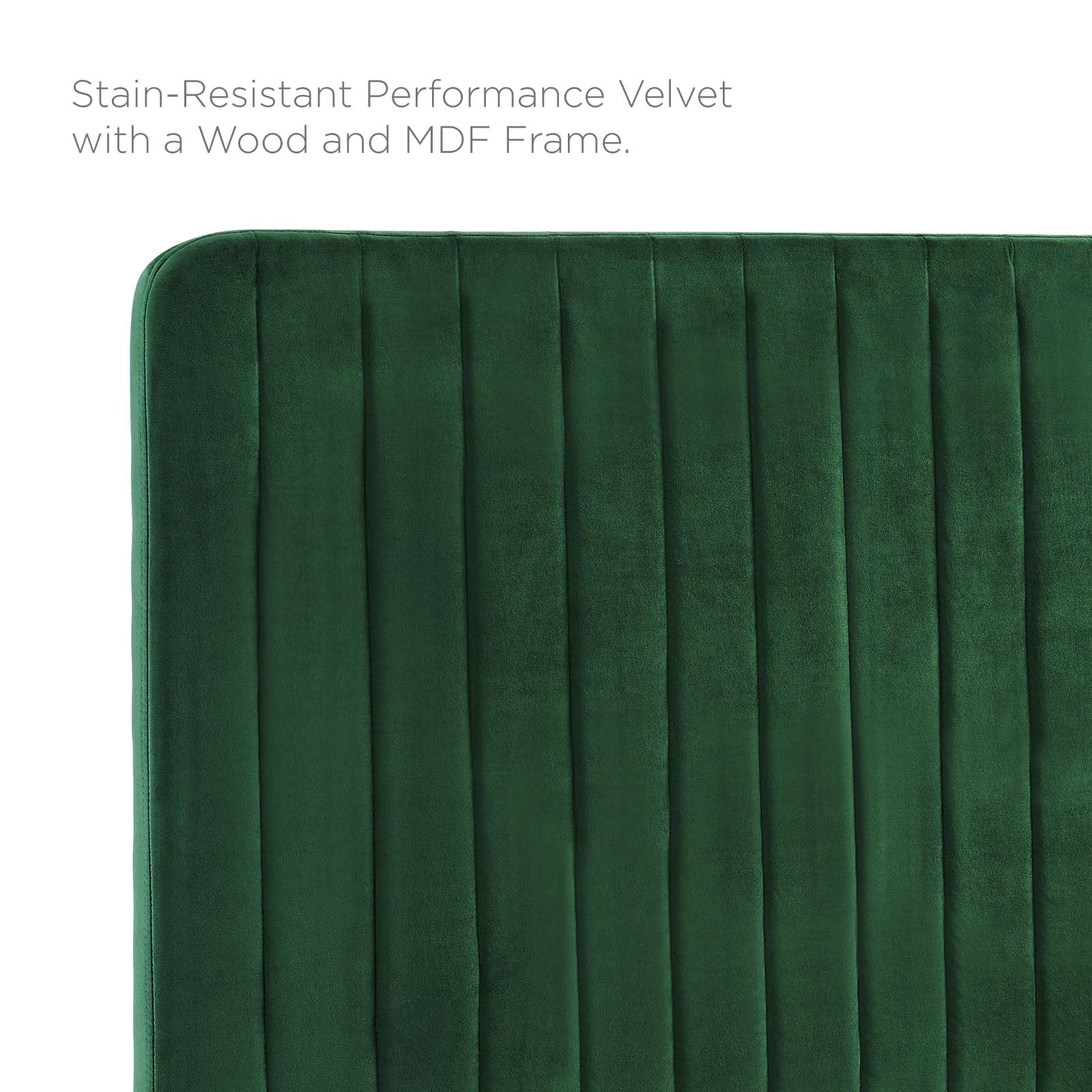 Modway Headboards - Milenna Channel Tufted Performance Velvet Full/Queen Headboard Emerald