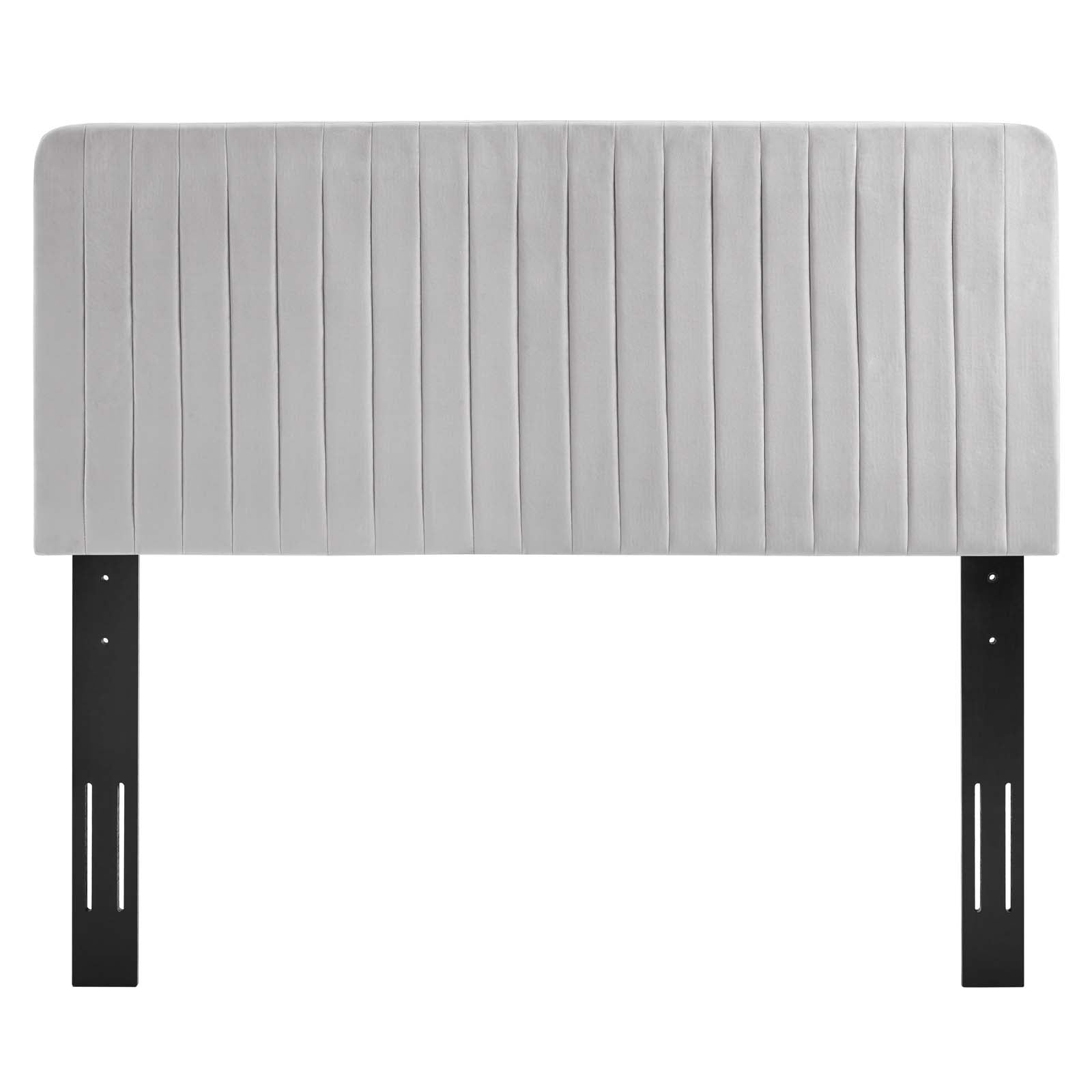 Modway Headboards - Milenna Channel Tufted Performance Velvet Full/Queen Headboard Light Gray