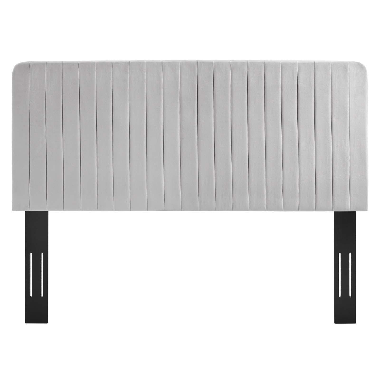 Modway Headboards - Milenna Channel Tufted Performance Velvet Full/Queen Headboard Light Gray