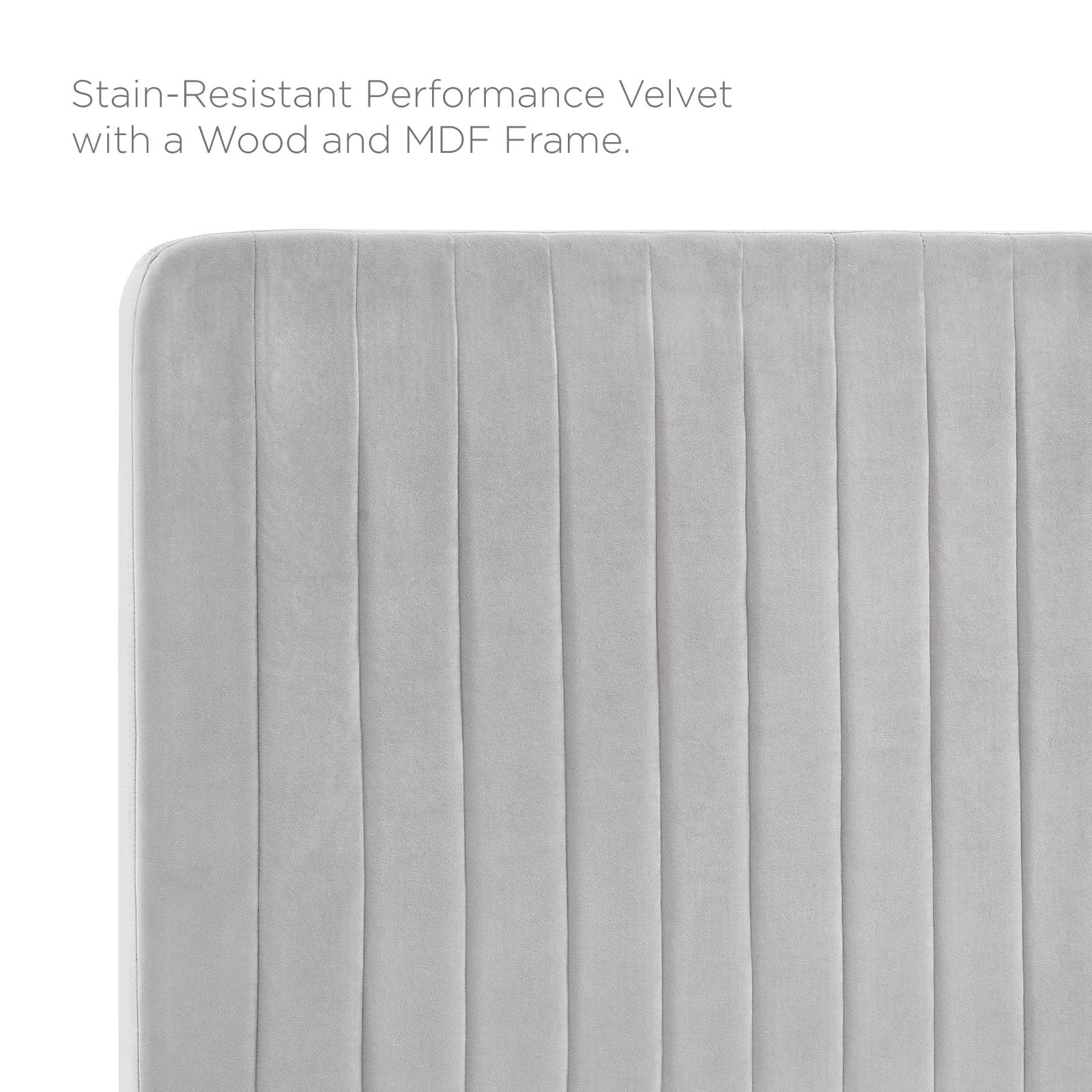 Modway Headboards - Milenna Channel Tufted Performance Velvet Full/Queen Headboard Light Gray