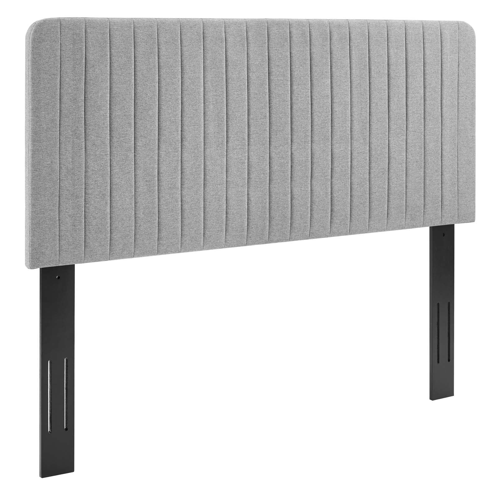 Modway Headboards - Milenna Channel Tufted Upholstered Fabric Full/Queen Headboard Light Gray