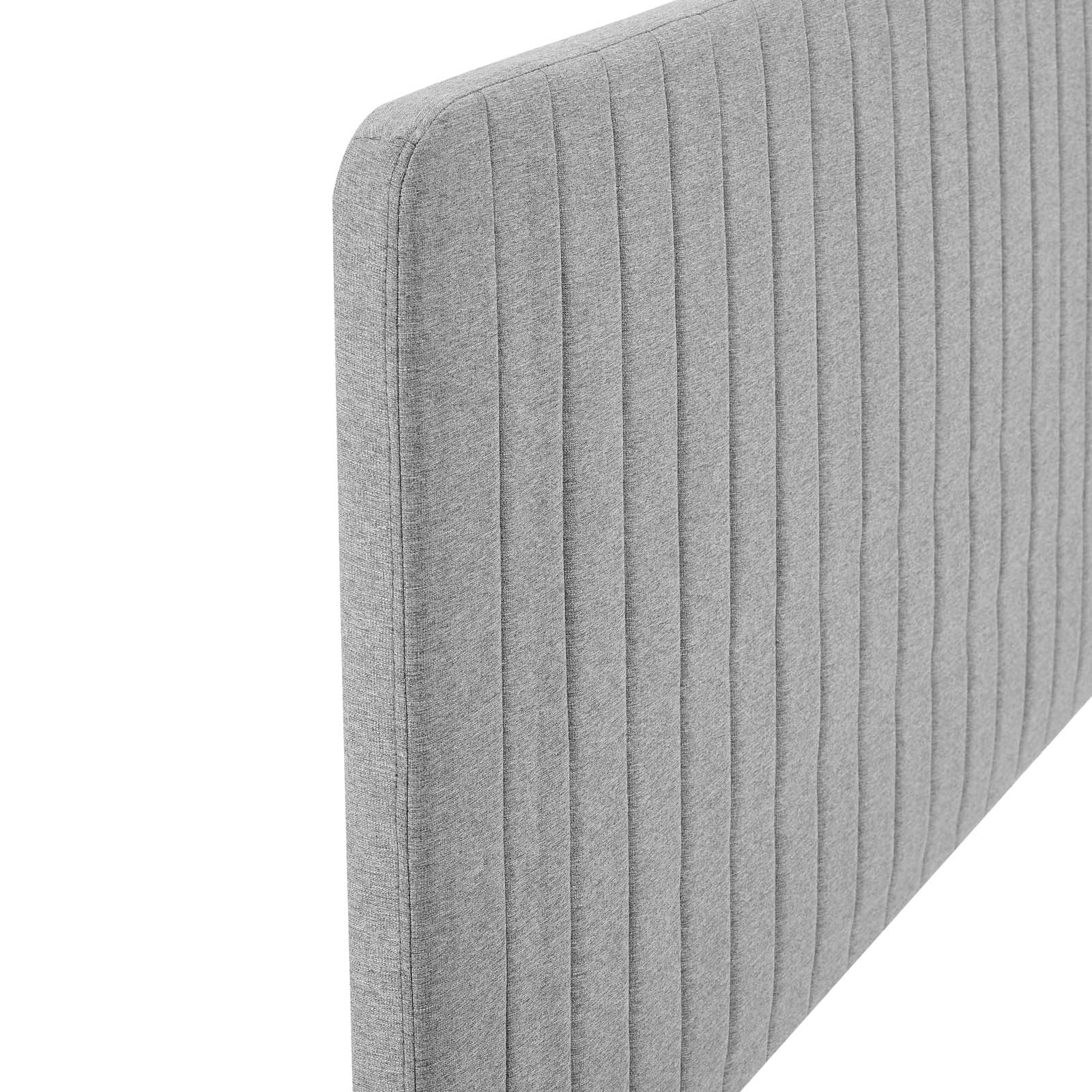 Modway Headboards - Milenna Channel Tufted Upholstered Fabric Full/Queen Headboard Light Gray