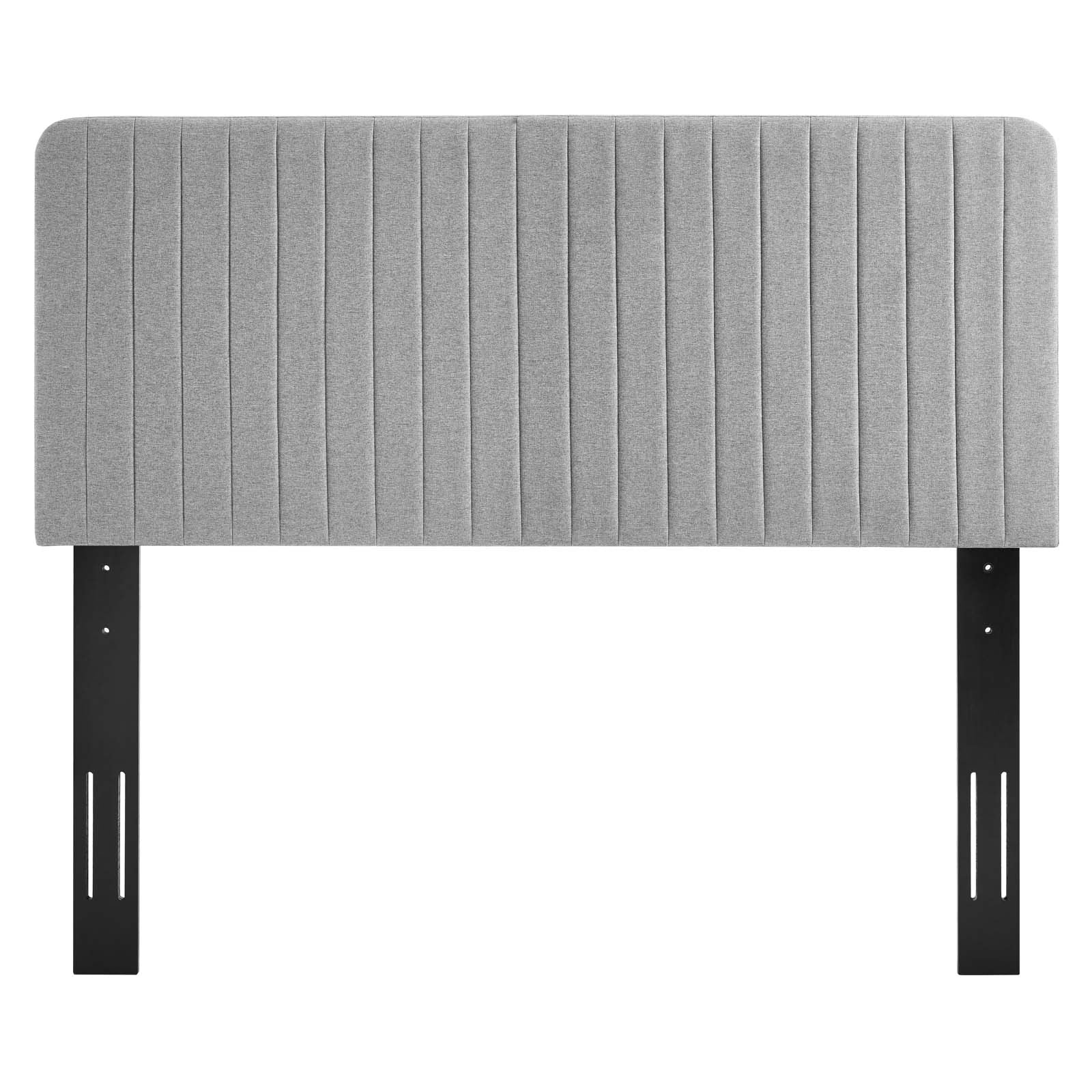 Modway Headboards - Milenna Channel Tufted Upholstered Fabric Full/Queen Headboard Light Gray