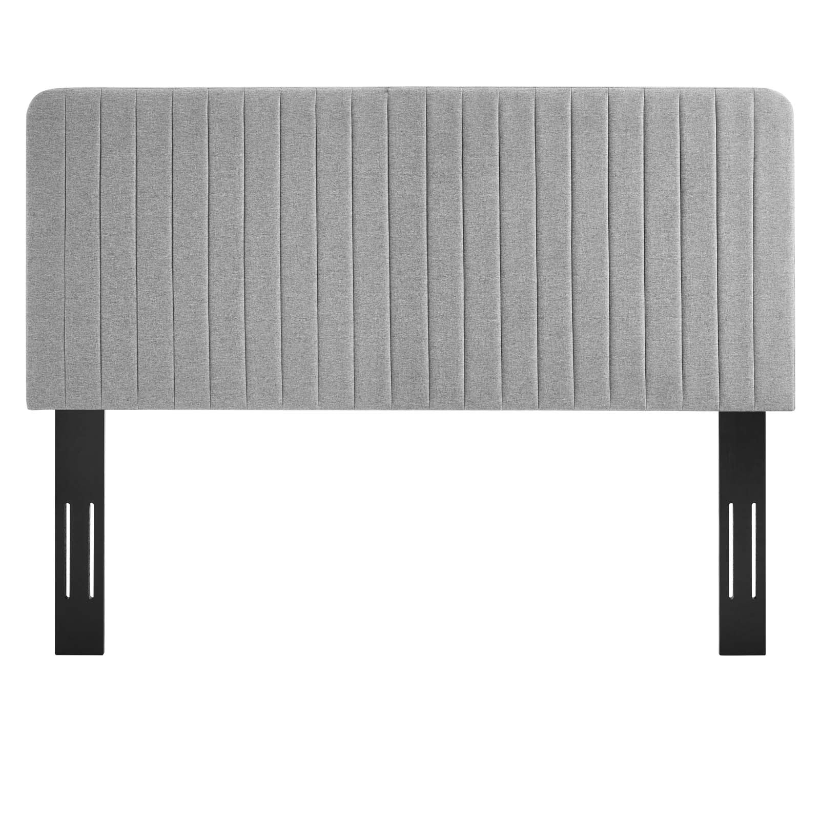 Modway Headboards - Milenna Channel Tufted Upholstered Fabric Full/Queen Headboard Light Gray