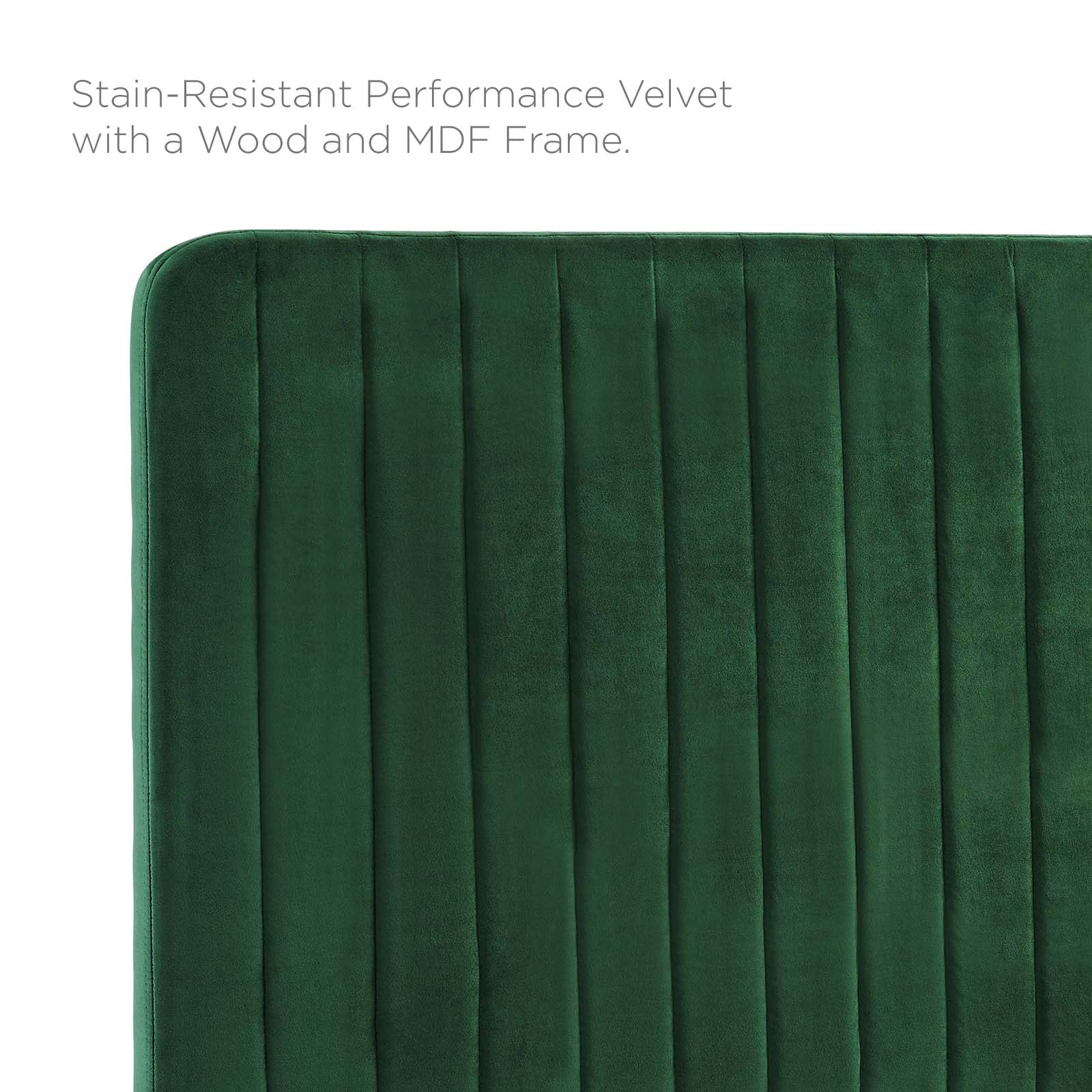 Modway Headboards - Milenna Channel Tufted Performance Velvet King/California King Headboard Emerald