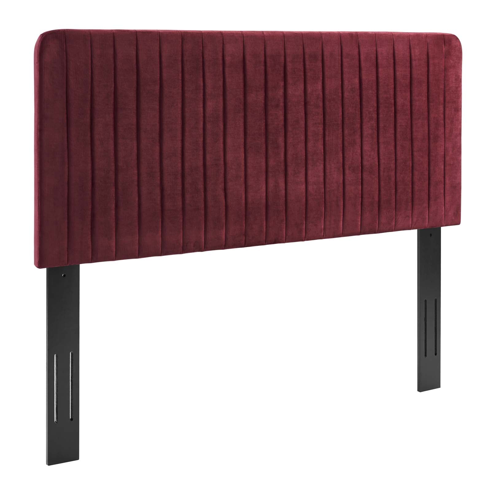 Modway Headboards - Milenna Channel Tufted Performance Velvet King/California King Headboard Maroon