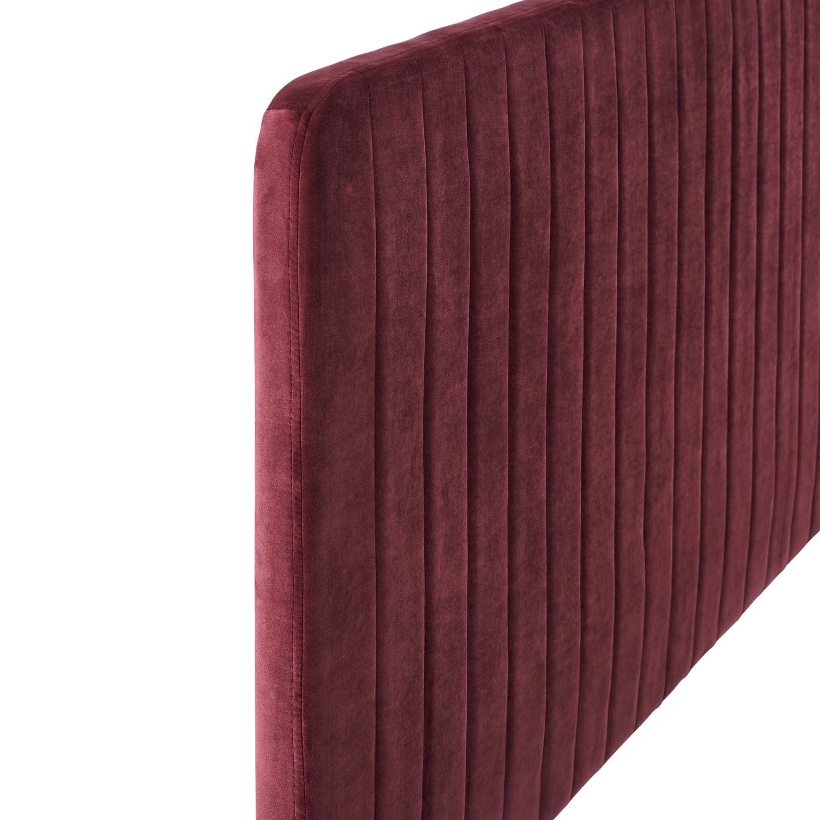 Modway Headboards - Milenna Channel Tufted Performance Velvet King/California King Headboard Maroon