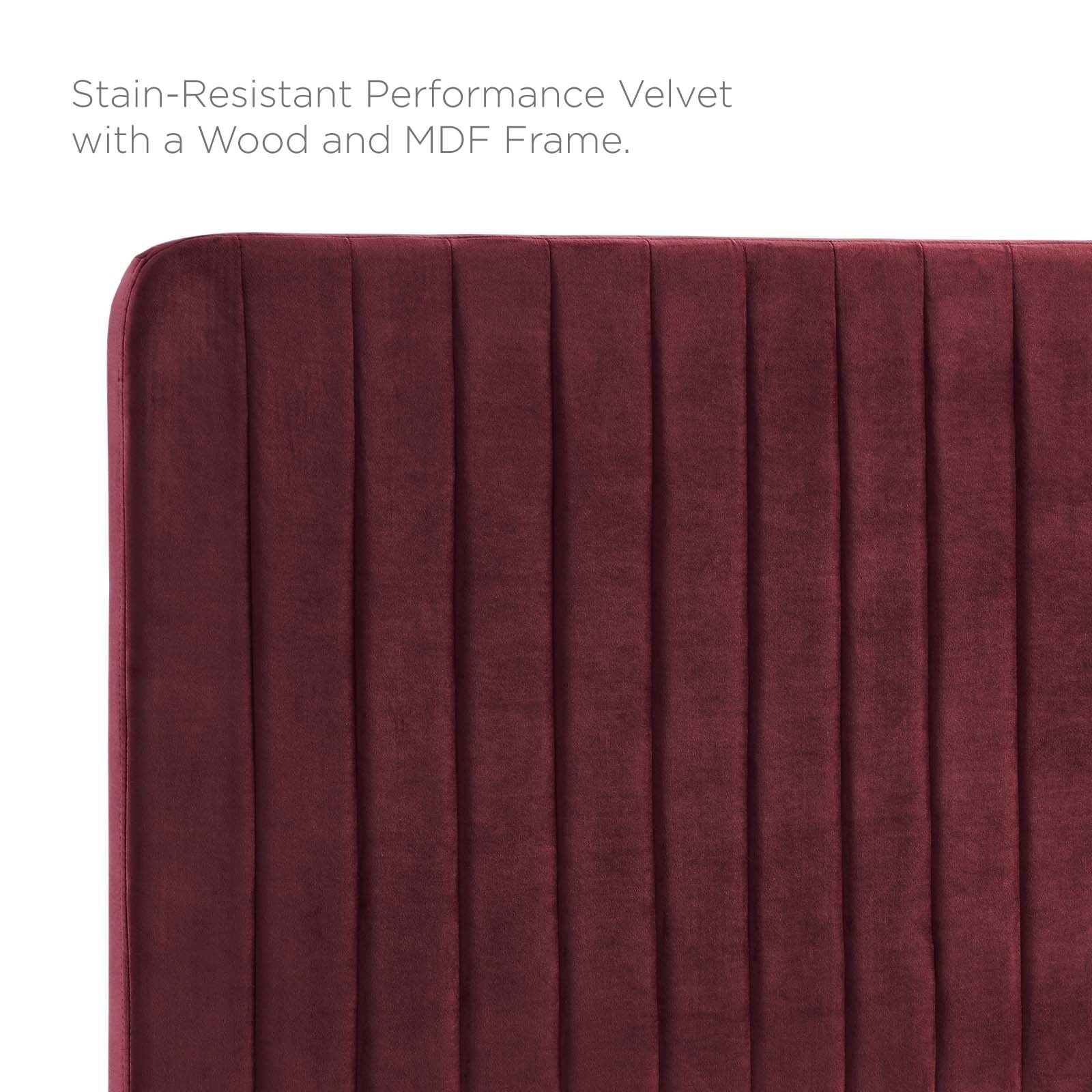Modway Headboards - Milenna Channel Tufted Performance Velvet King/California King Headboard Maroon