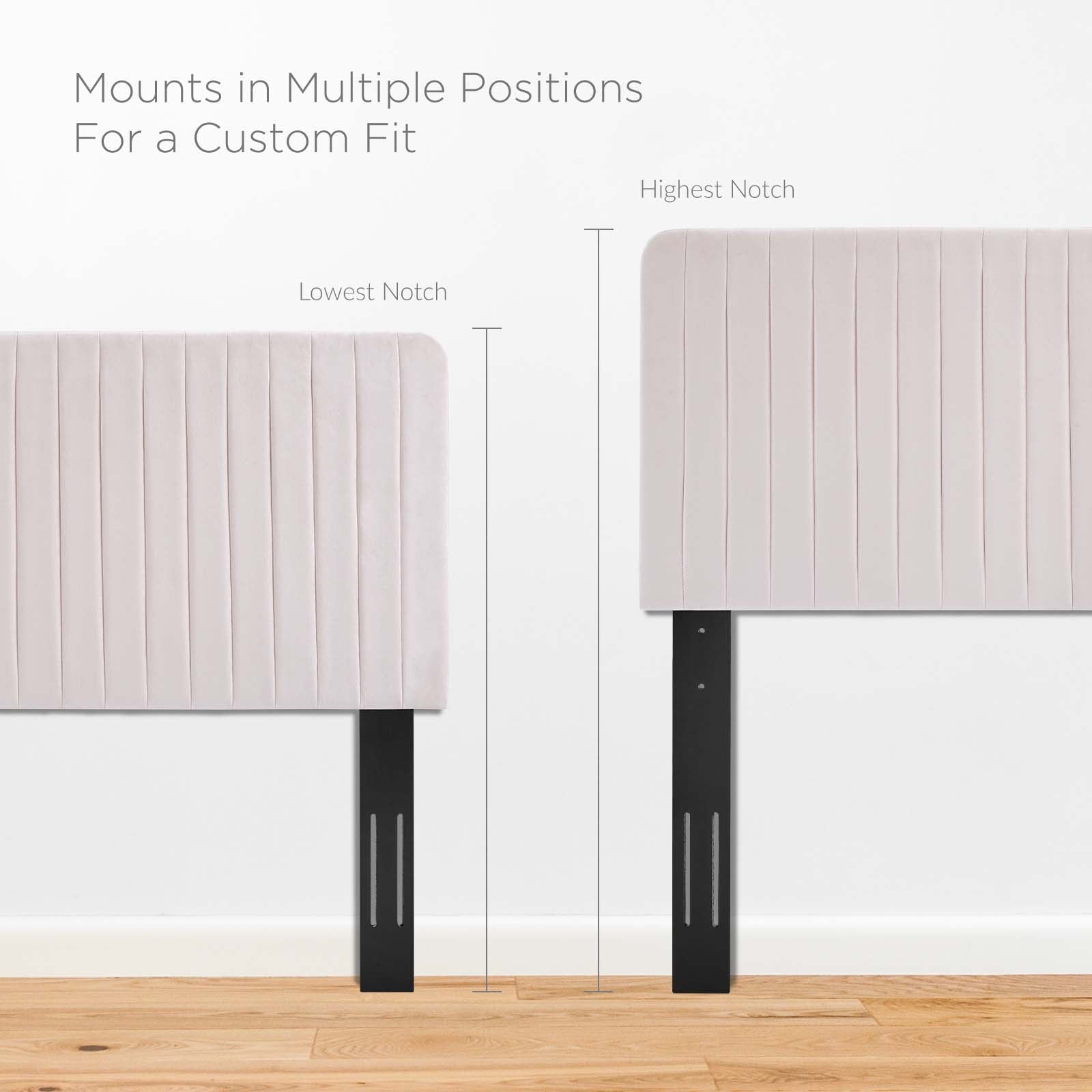 Modway Headboards - Milenna Channel Tufted Performance Velvet King/California King Headboard Pink